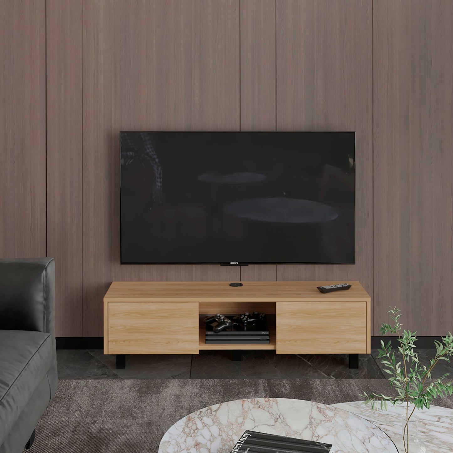 Repisa De Tv Glen Multifuncional 26X125X29 Rta Fresno Europeo