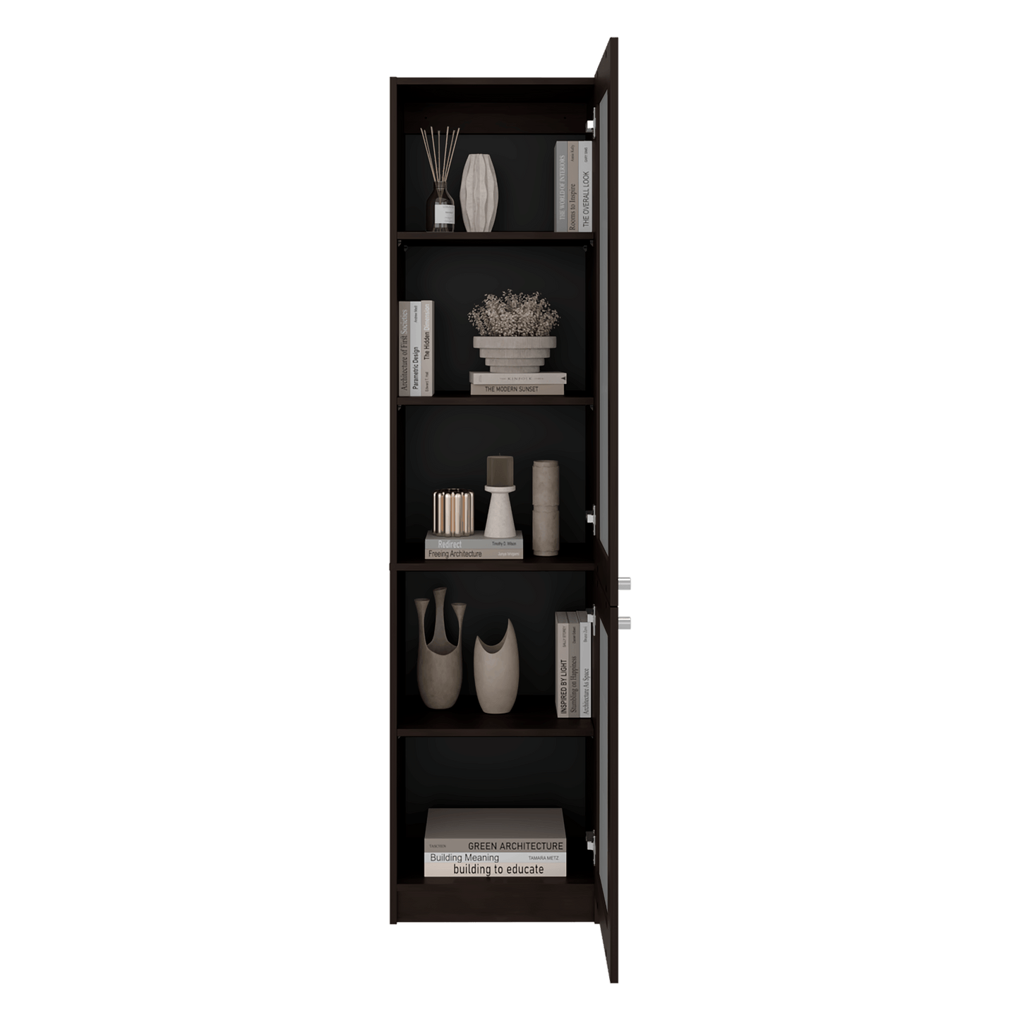 Estante Home E-M6 180X45X31 Rta Kronos Nogal Negro Zf