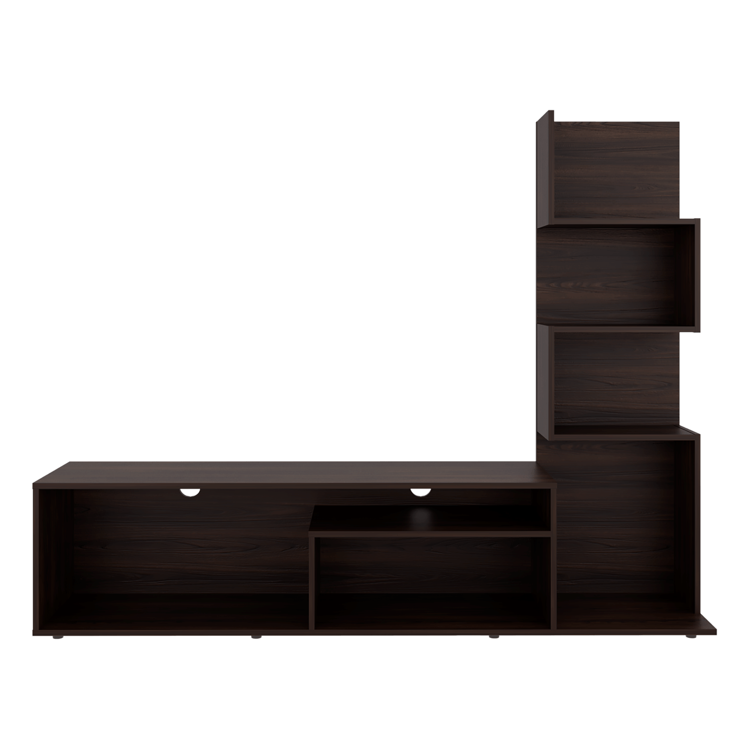 Mesa De  Tv 55" Lugano 134X169X35 Rta Nogal Europeo