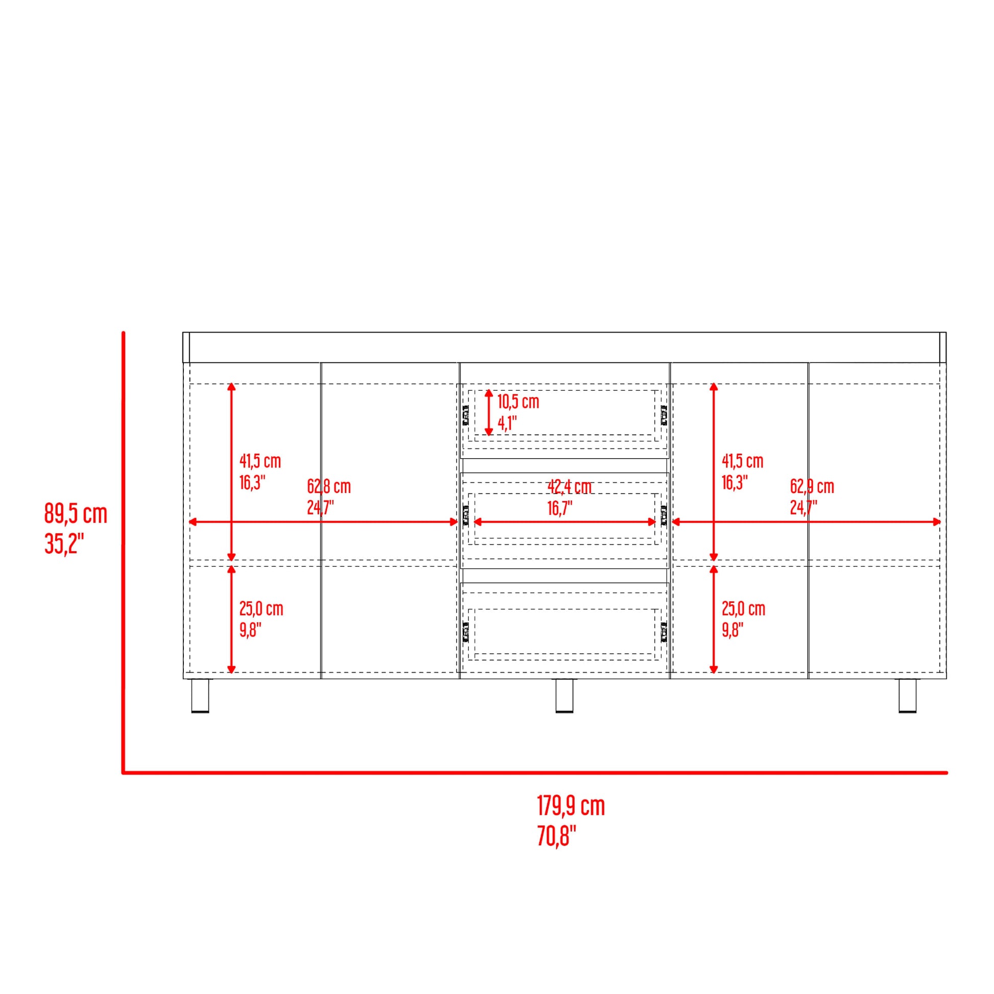 Mueble Inferior Cocina 180 Boreal 89X179X49 Rta Blanco Mqz Fresno Eu