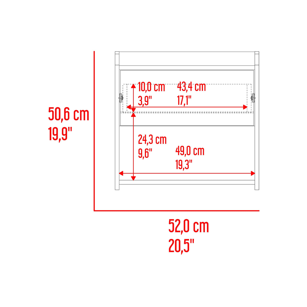 Mesa De Noche Fidelis 50X52X35 Rta Blanco Fresno Zf