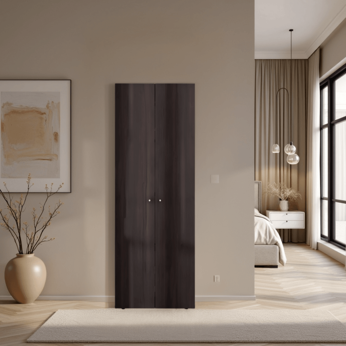 Closet 2 Puertas Tuhogar 170X60X40 Rta Nogal Negro Zf