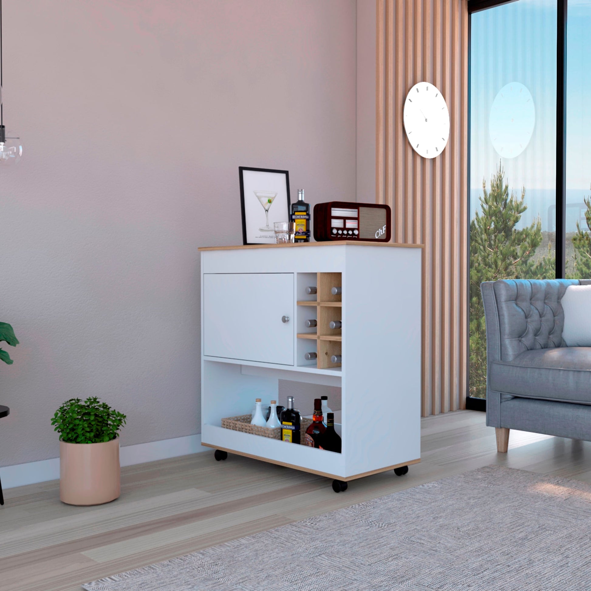 Bar Bicolor Colección 95X90X47 Rta Blanco Duna