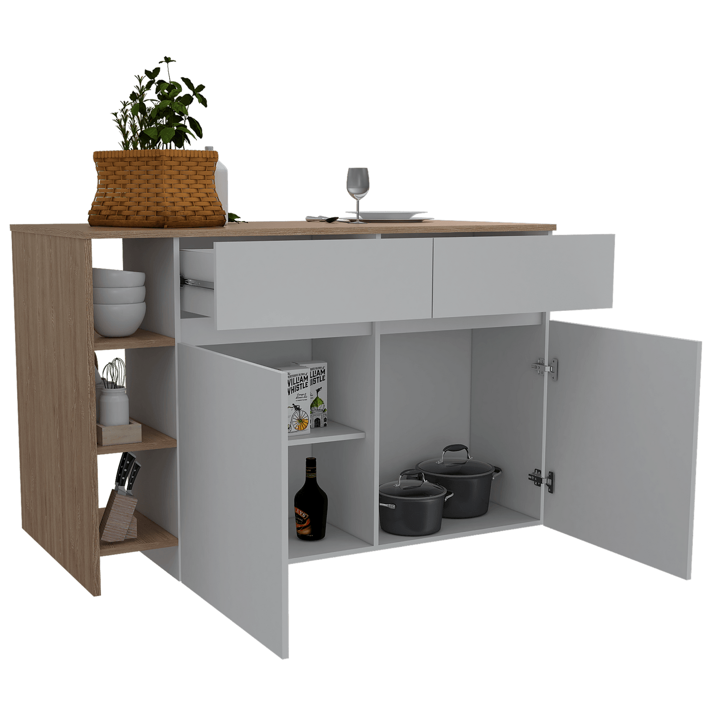 Barra Cocina Bari Rta Miel + Blanco