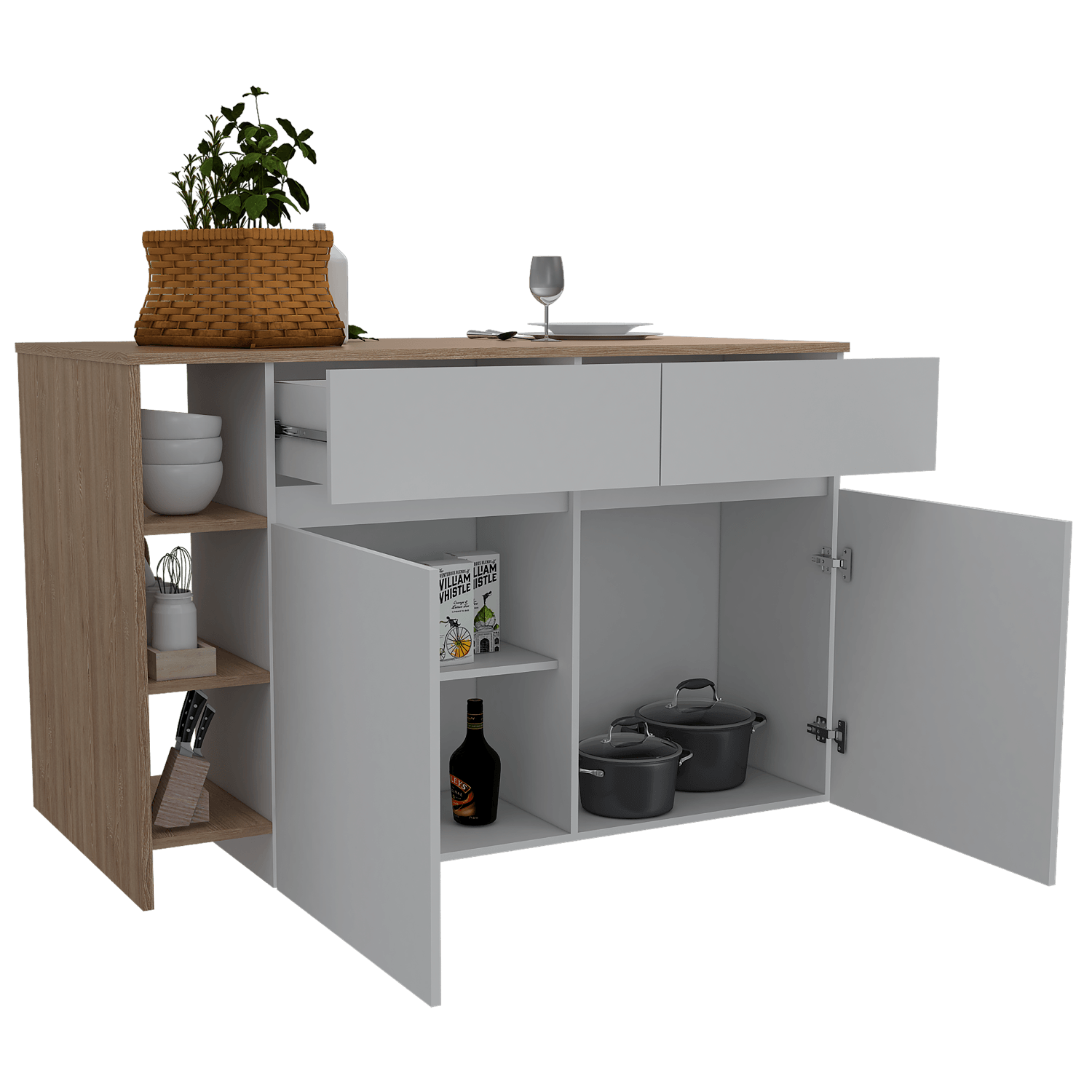 Barra Cocina Bari Rta Miel + Blanco