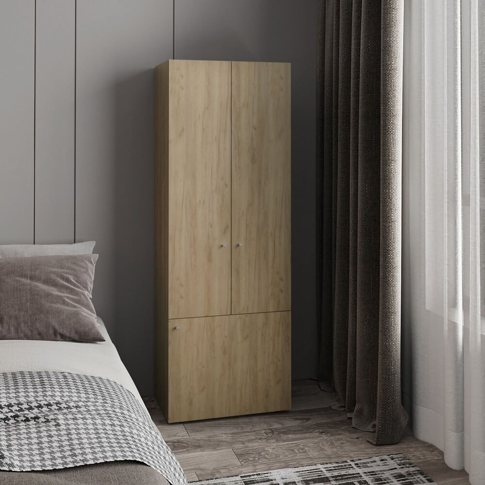 Closet 3 Puertas Tuhogar 170X60X40 Rta Fresno Blanco Zf