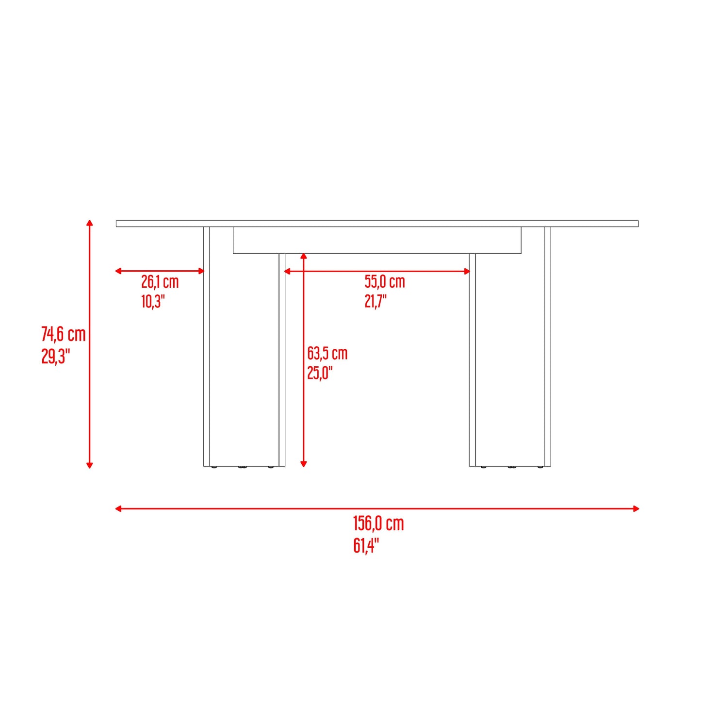 Comedor Ted 74X156X80 Rta Fresno