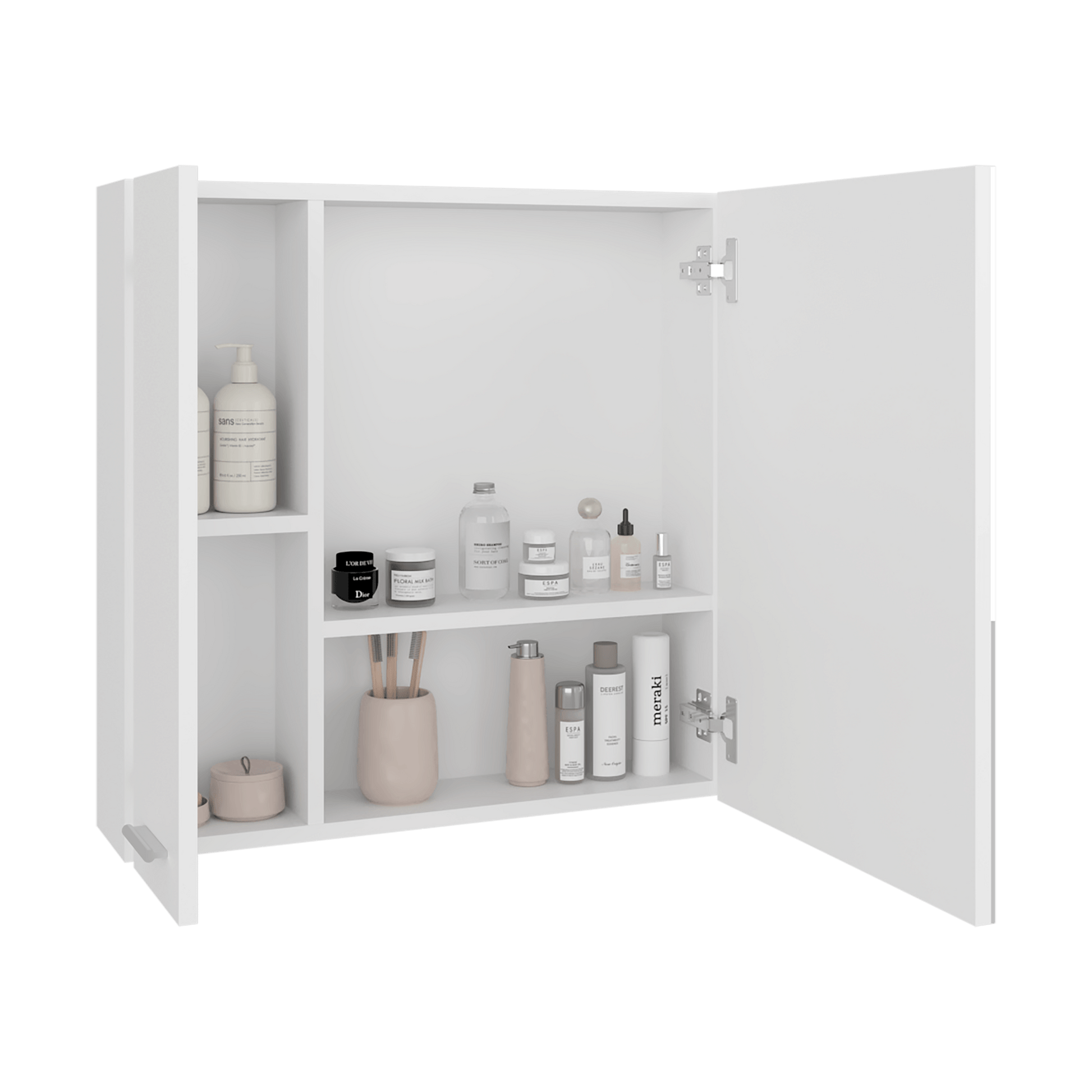 Botiquin Con Espejo Barcelona 60X60X14 Rta Blanco Zf