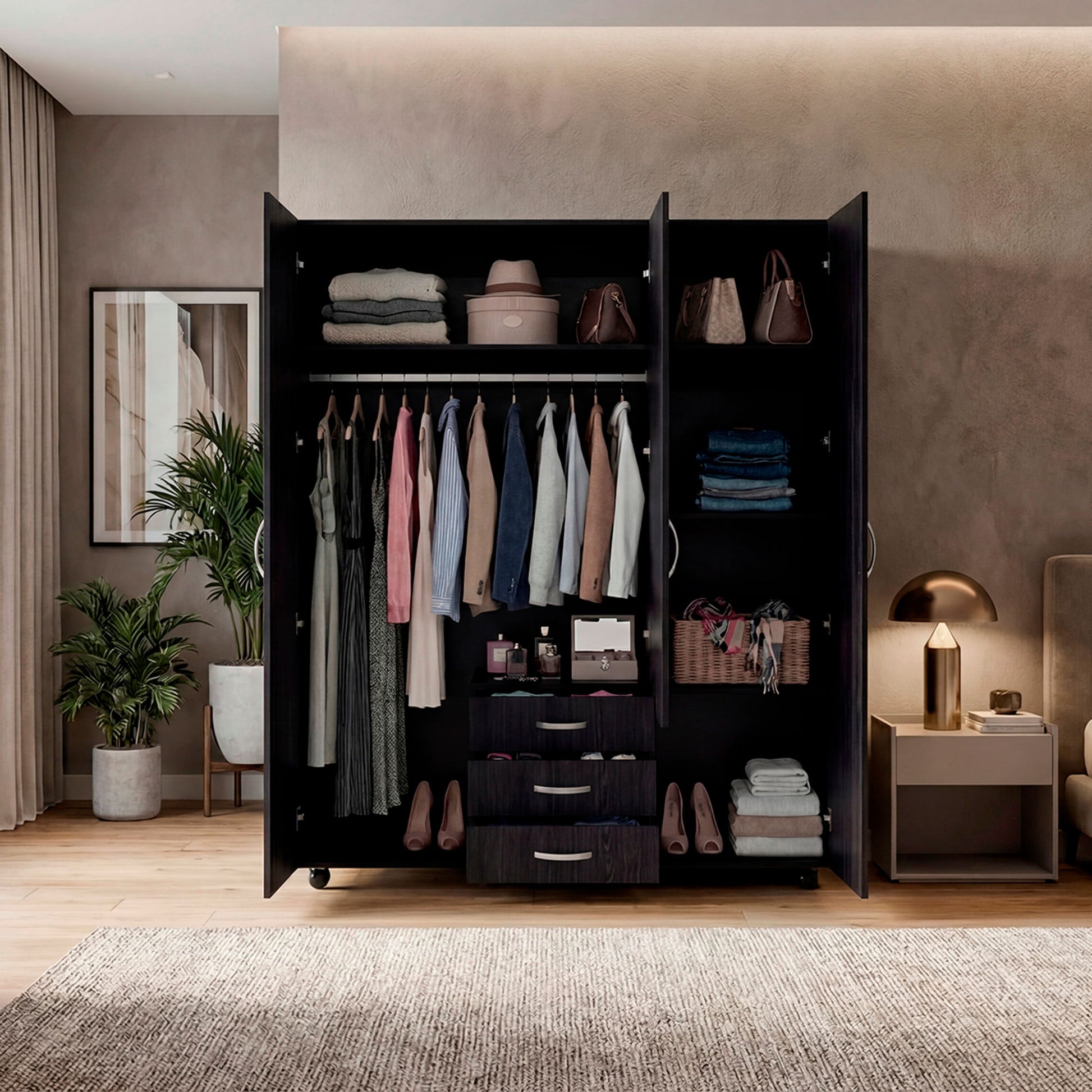 Closet Luciano 177X150X48 Rta Wengue Zf