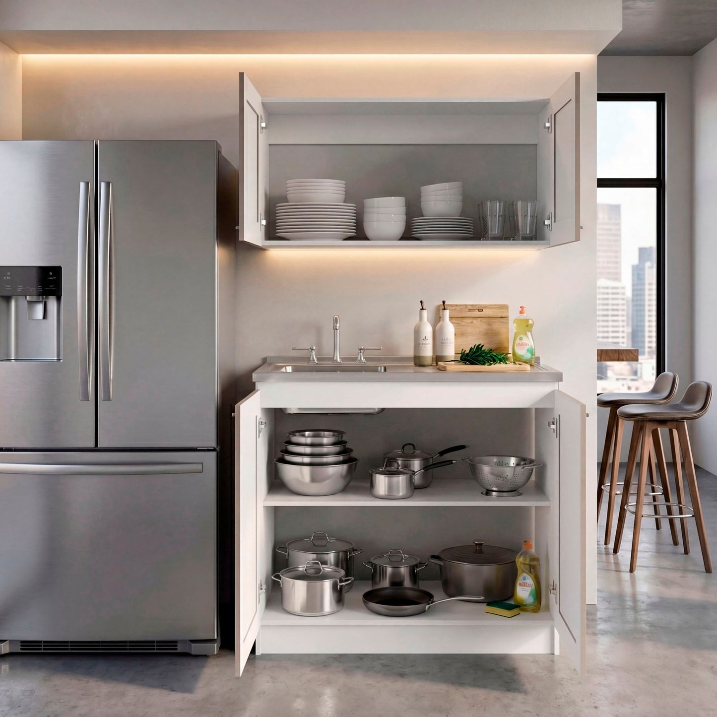 Cocina Zurich 49X100X32 Rta Blanco Positano Zf