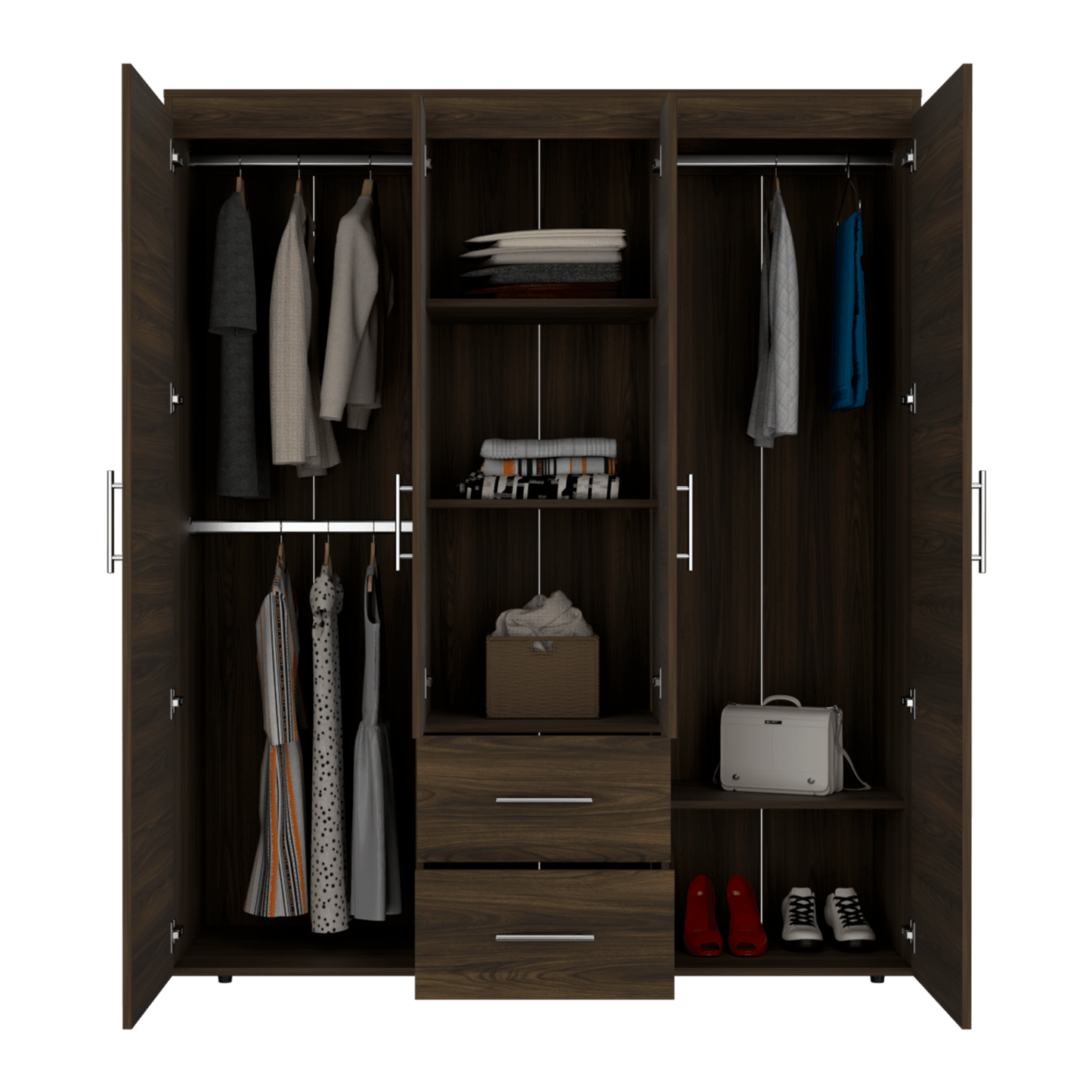 Closet Bariloche Eco 150 177X150X50 Rta Nogal Europeo