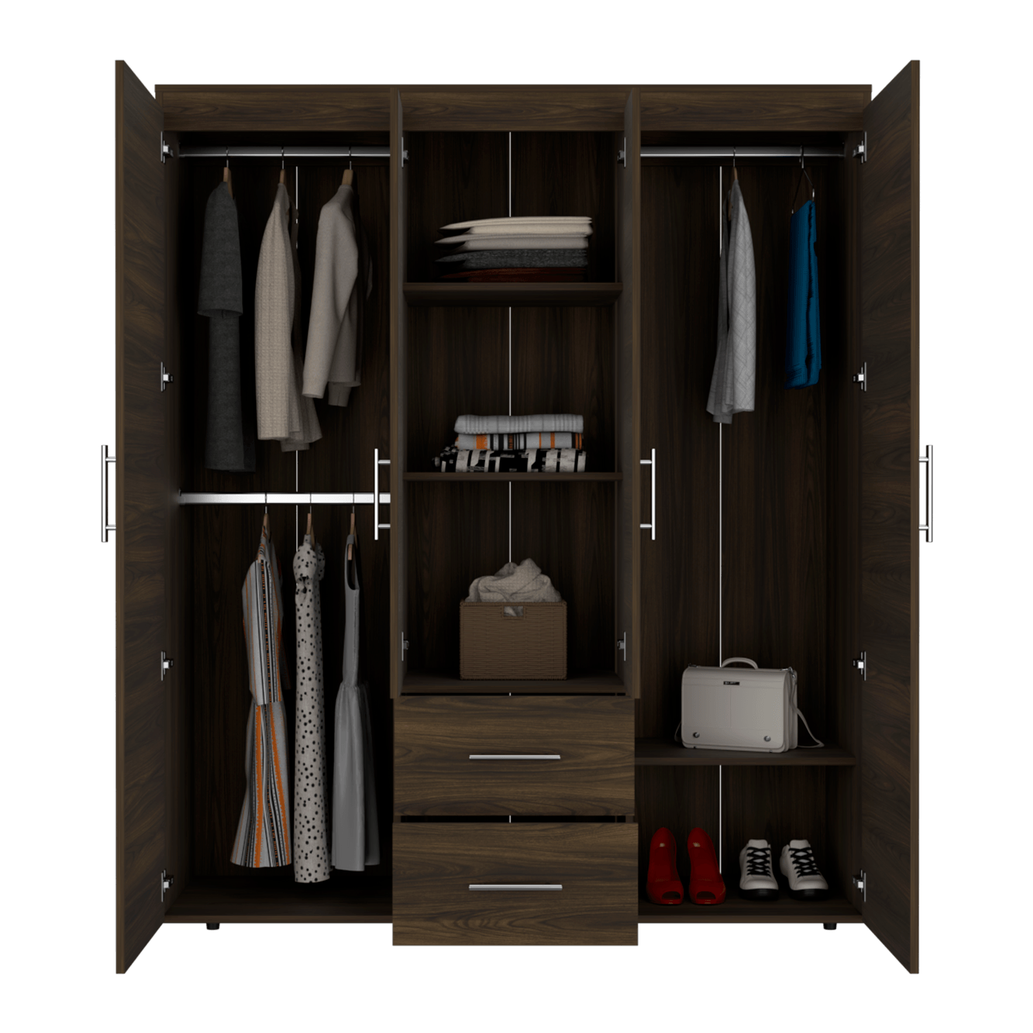 Closet Bariloche Eco 150 177X150X50 Rta Nogal Europeo
