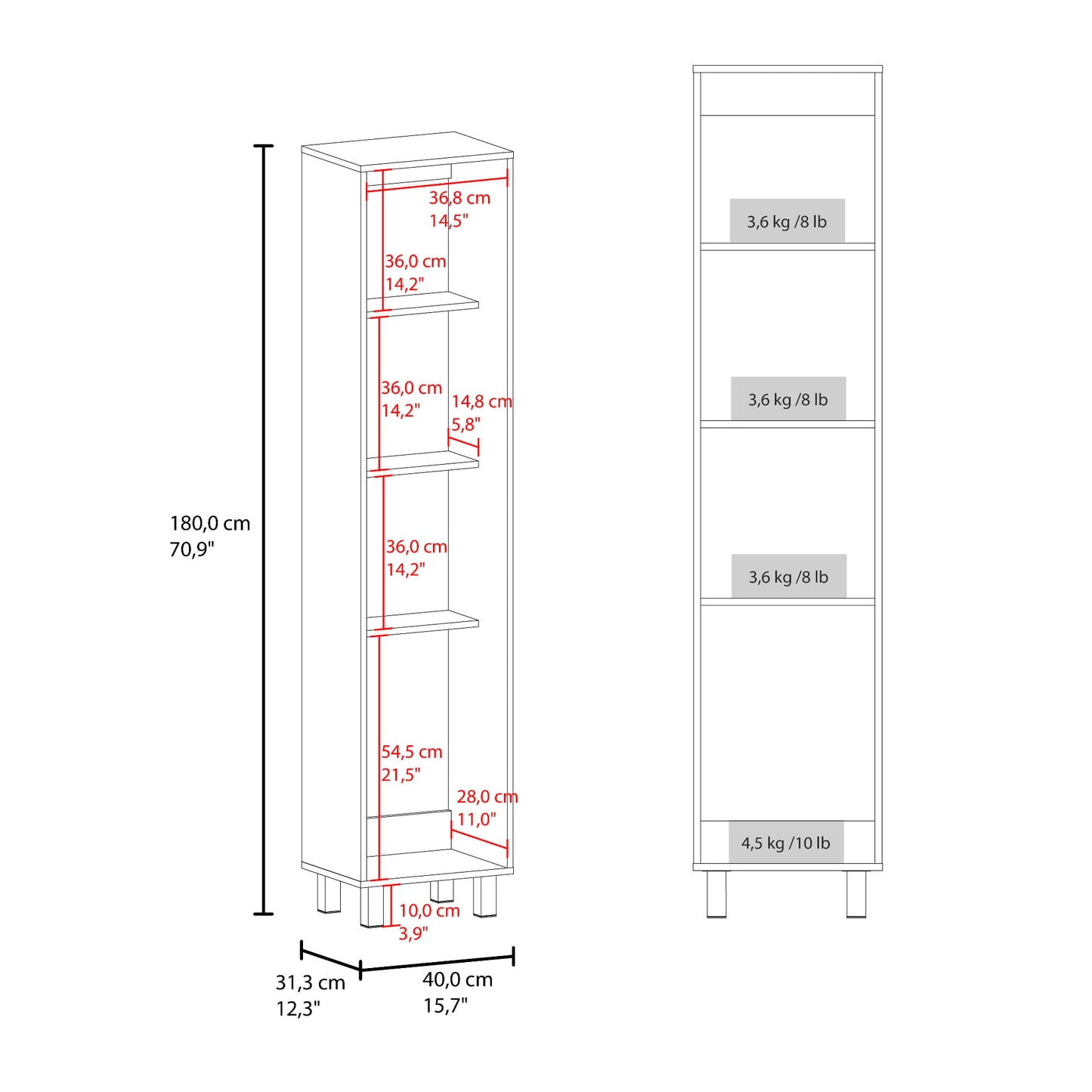 Mueble De Almacenamiento Vintro 180X40X31 Rta Kronos Wengue Zf