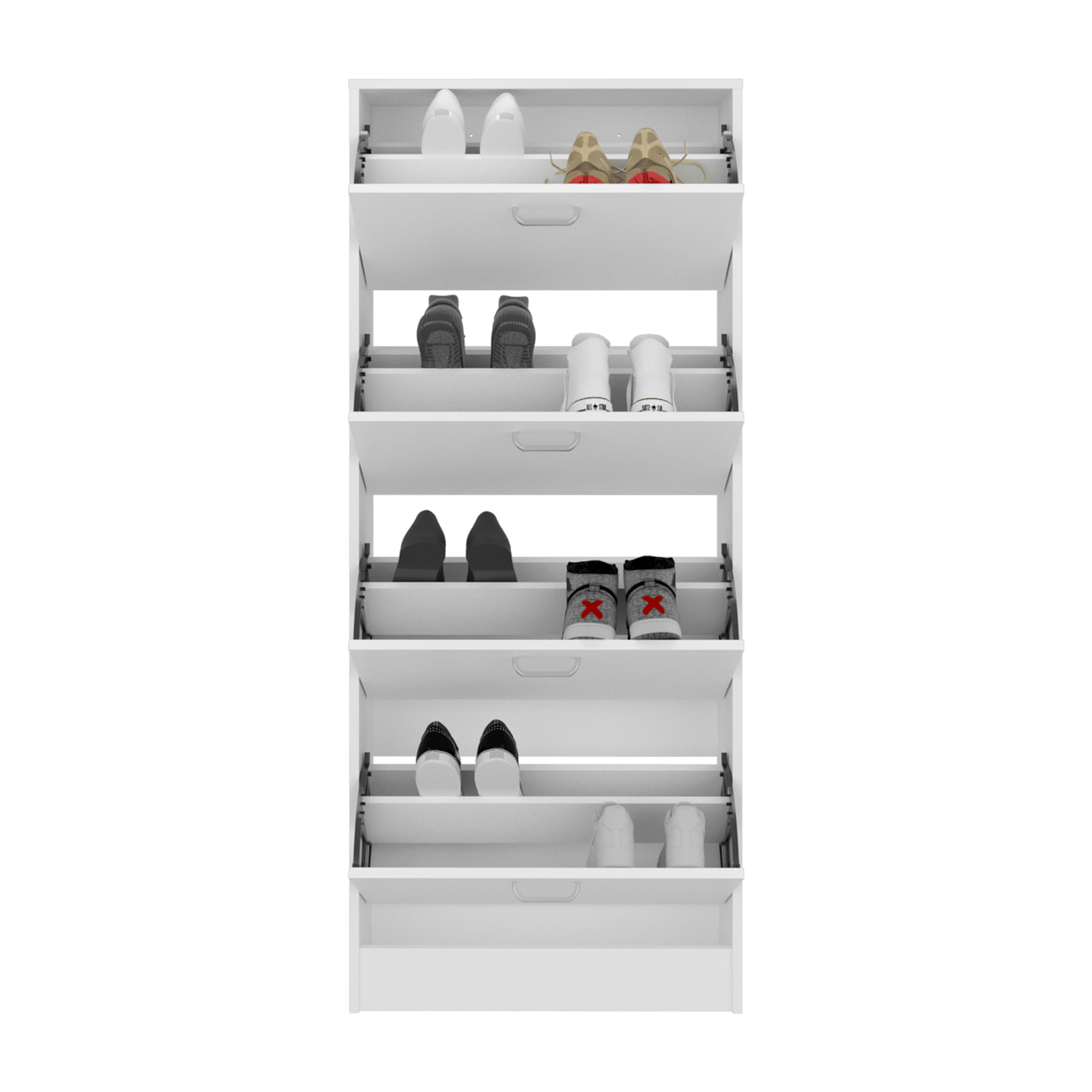 Zapatero Inola 4 Puertas 175X63X24 Rta Kronos Blanco  Zf