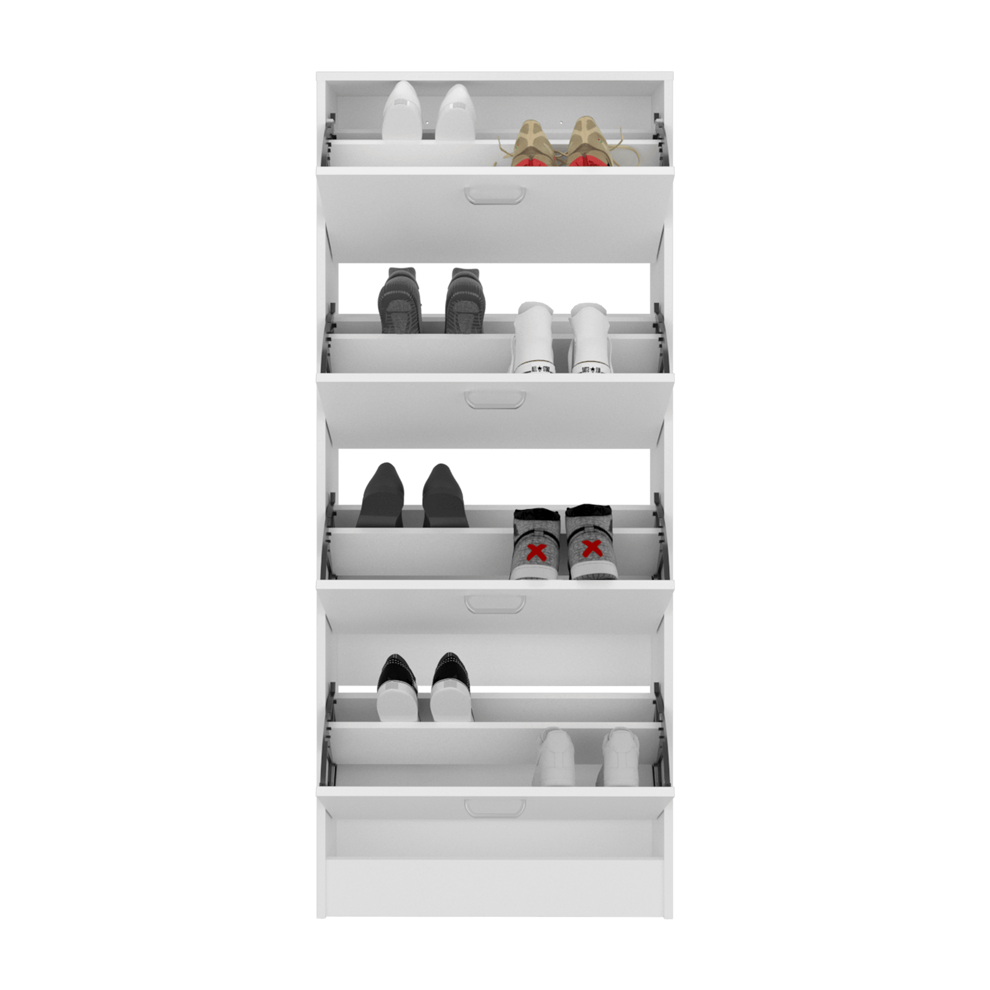 Zapatero Inola 4 Puertas 175X63X24 Rta Kronos Blanco  Zf