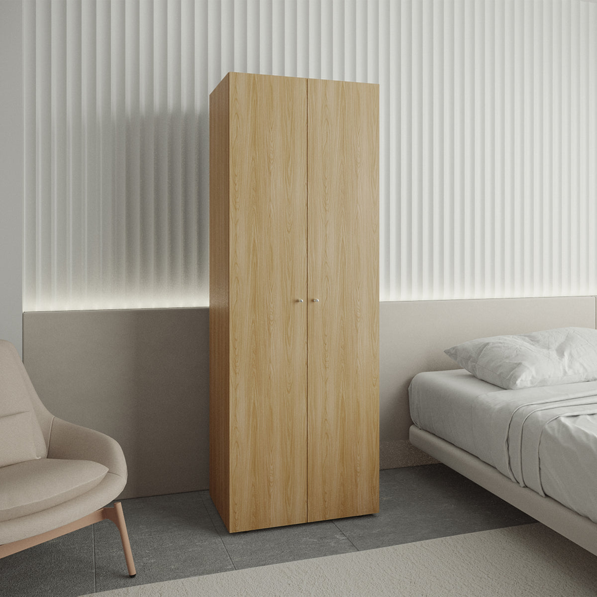 Closet 2 Puertas E1 Tuhogar 170X60X40 Rta  Fresno Blanco N/A