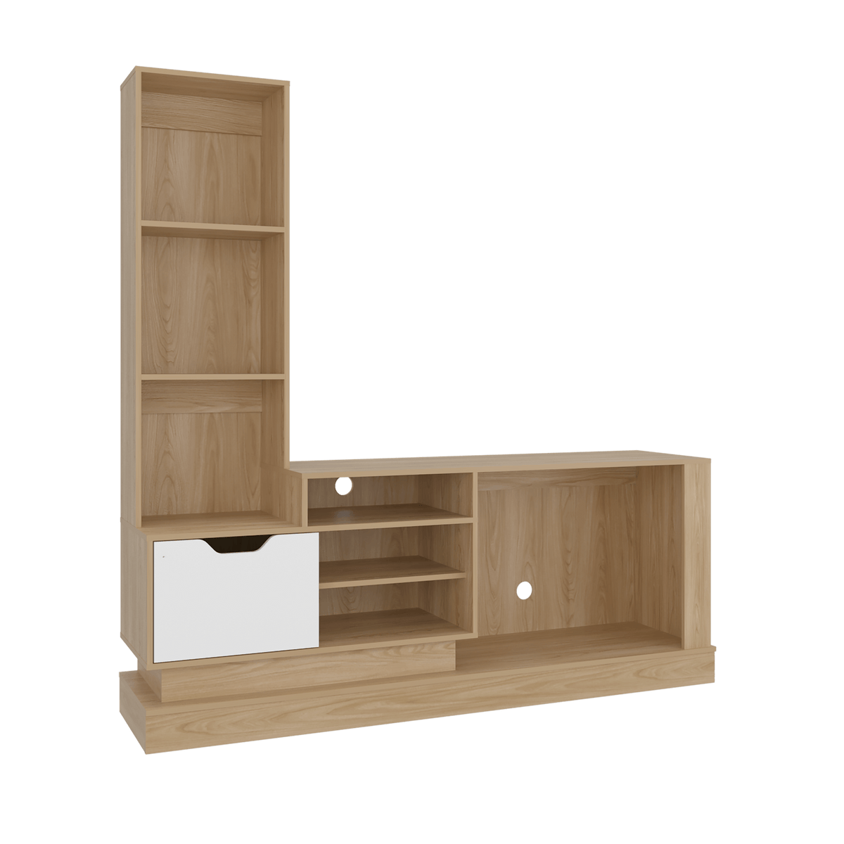 Centro De Entretenimiento Blake 181X177X43 Rta Fresno Blanco