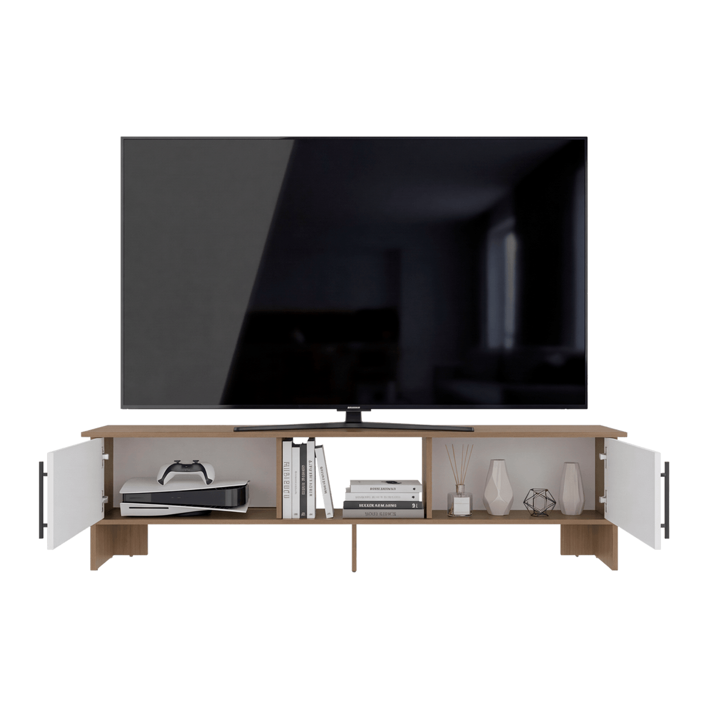 Rack De Tv Dago 41X160X35 Rta Fresno Eu Blanco Zf