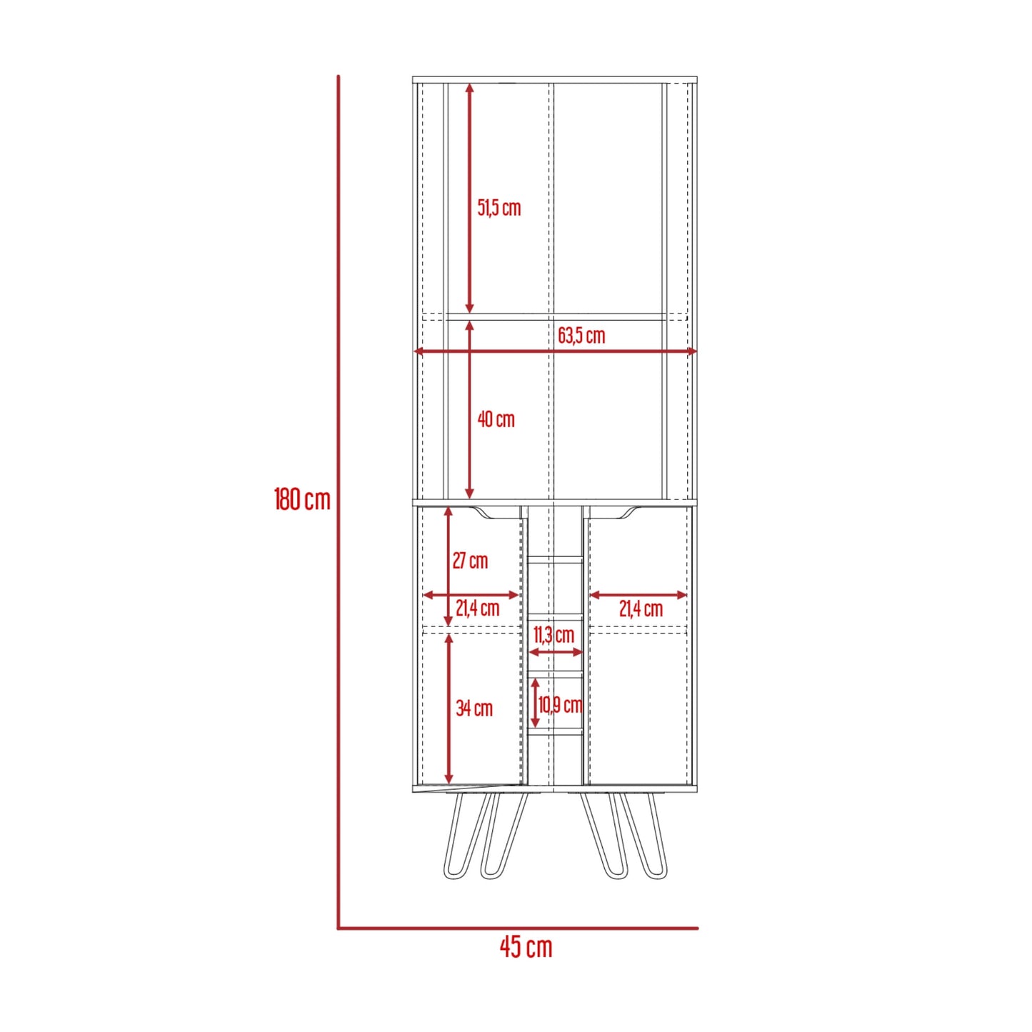 Bar Esquinero Audra 180 X 45 Rta Duna Wengue