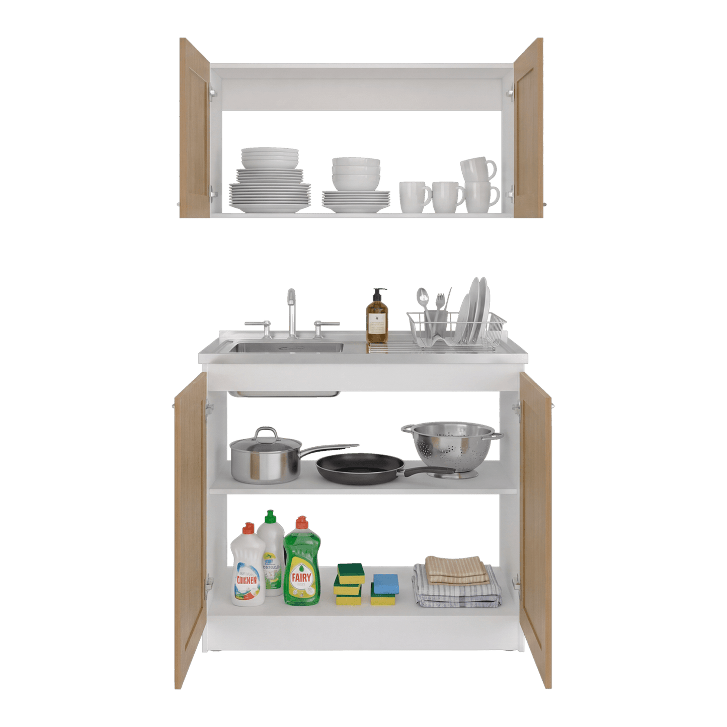 Cocina Zurich 49X100X32 Rta Blanco Fresno Zf