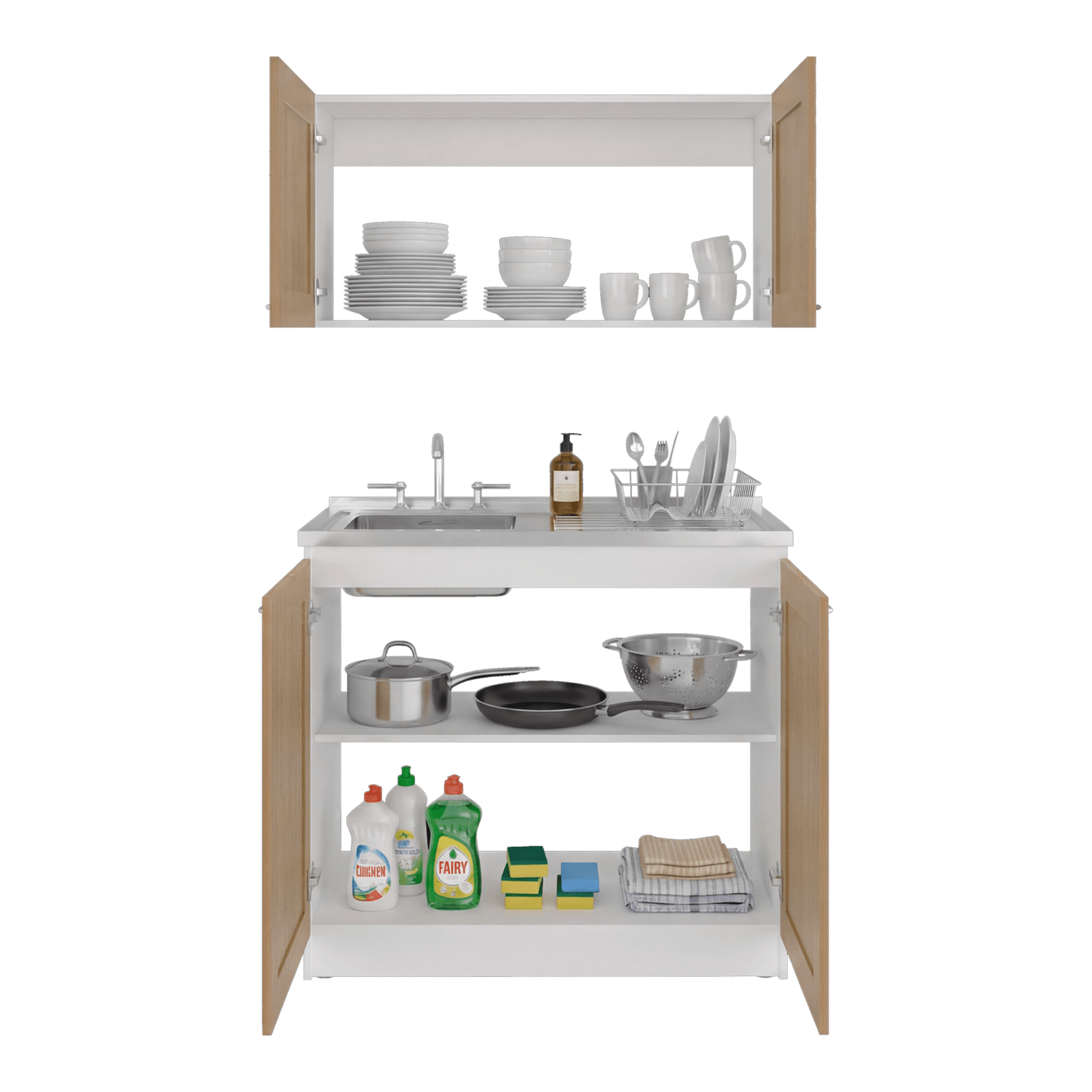 Cocina Zurich 49X100X32 Rta Blanco Fresno Zf