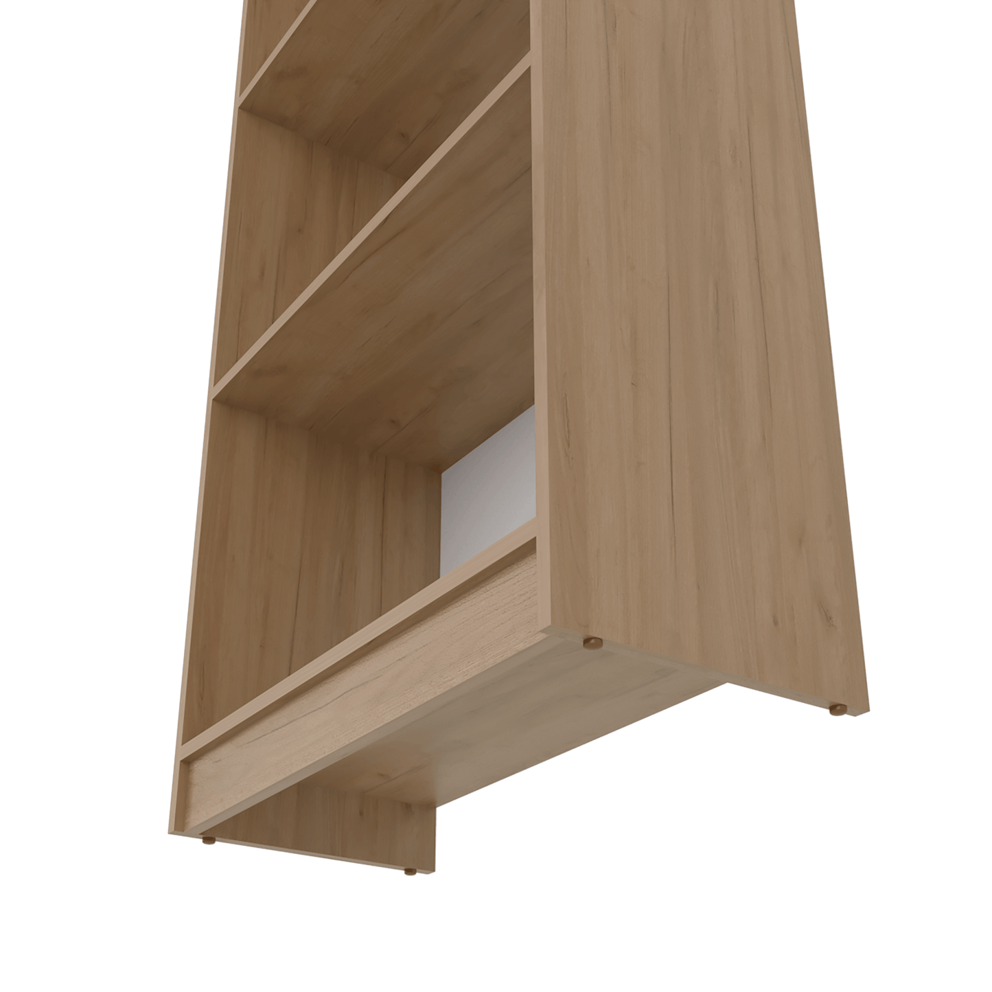 Biblioteca Home 4 Espacios 180X62X29 Rta Fresno Europeo + Blanco Zf