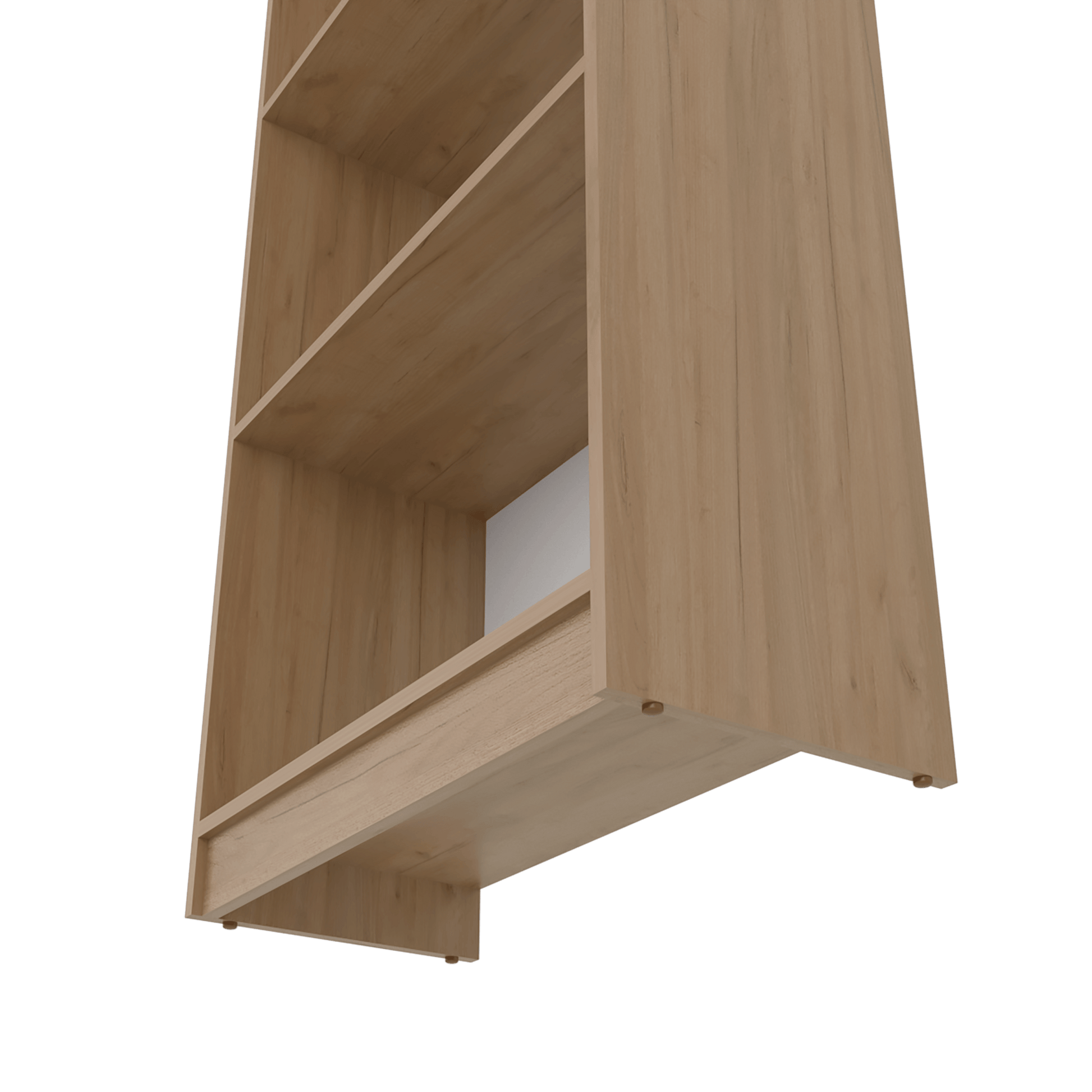 Biblioteca Home 4 Espacios 180X62X29 Rta Fresno Europeo + Blanco Zf