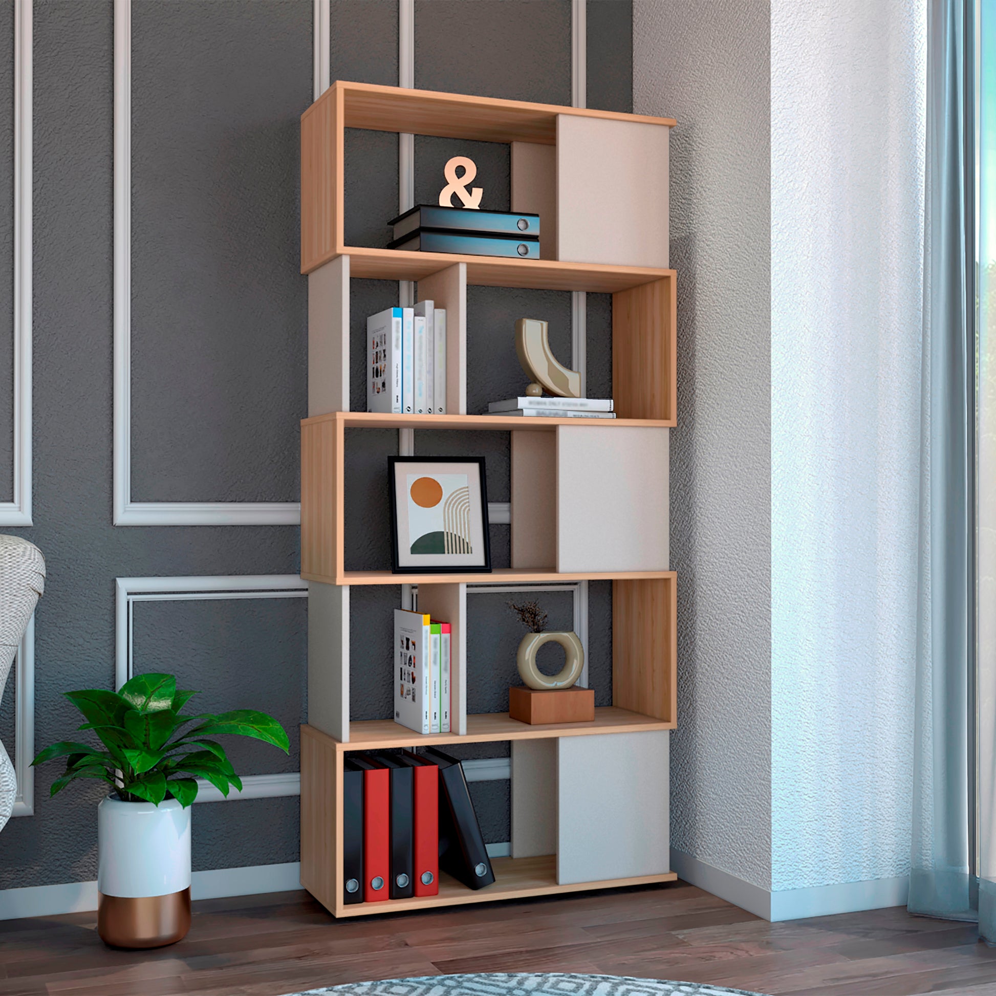 Biblioteca Noah 175X80X29 Rta Fresno Europeo + Capri