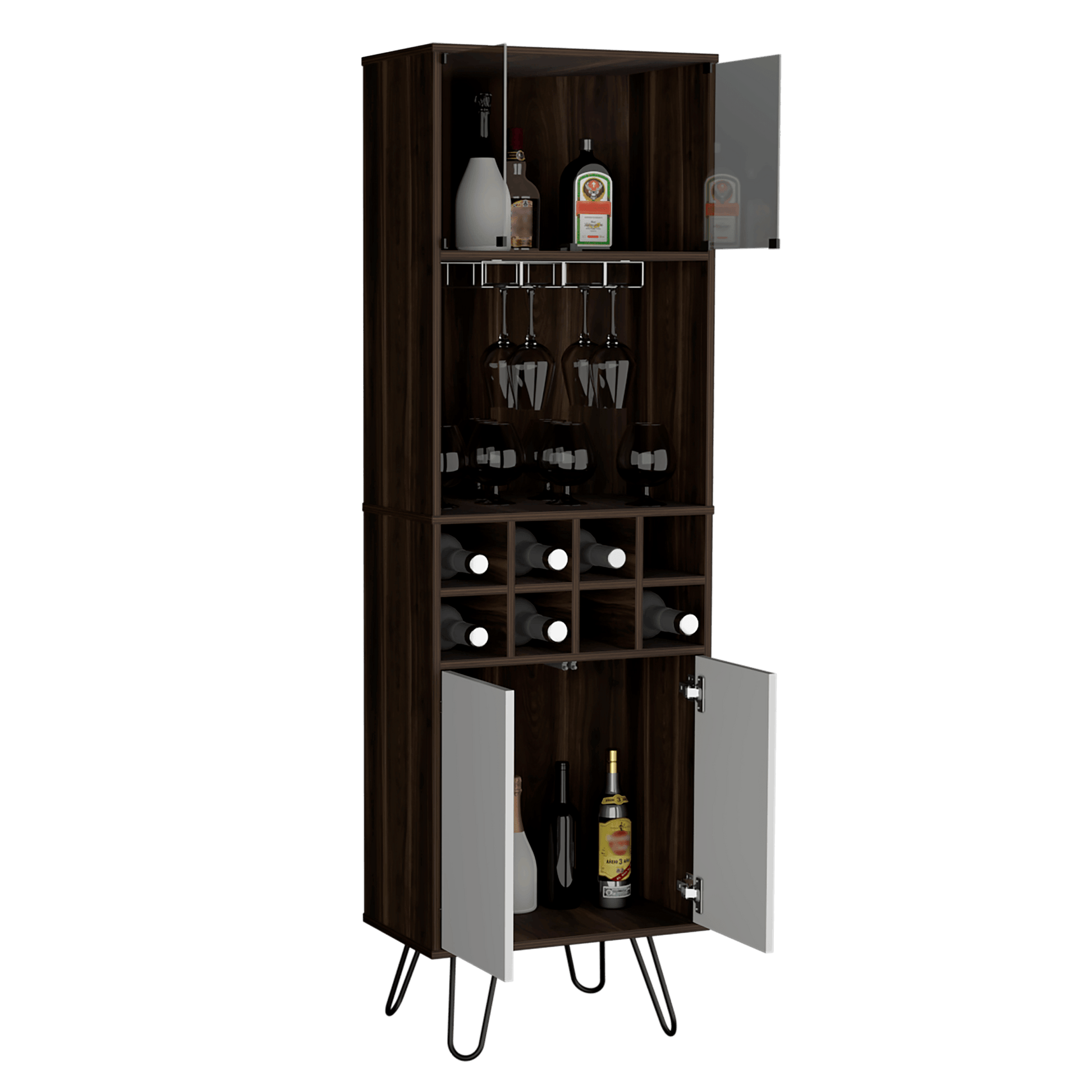Bar Esquinero Vassel 180 X 56 Rta Nogal Blanco