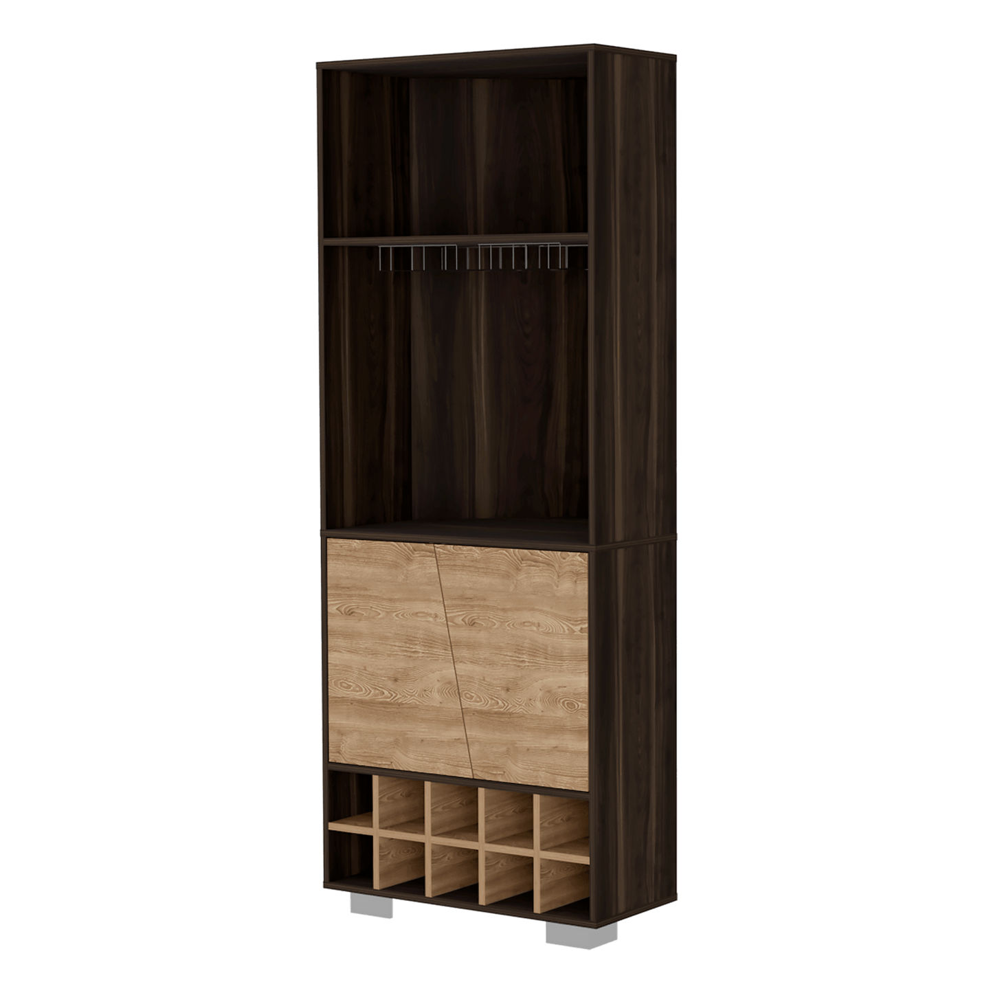 Bar Esquinero Fraktal 180X68 Rta Nogal Miel