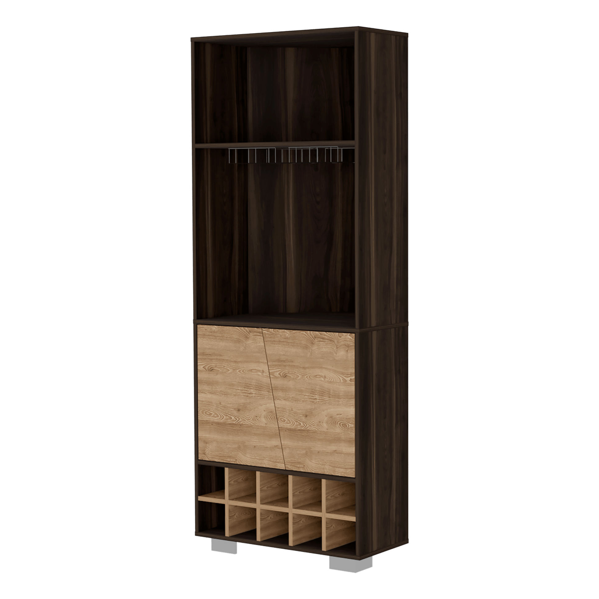 Bar Esquinero Fraktal 180X68 Rta Nogal Miel