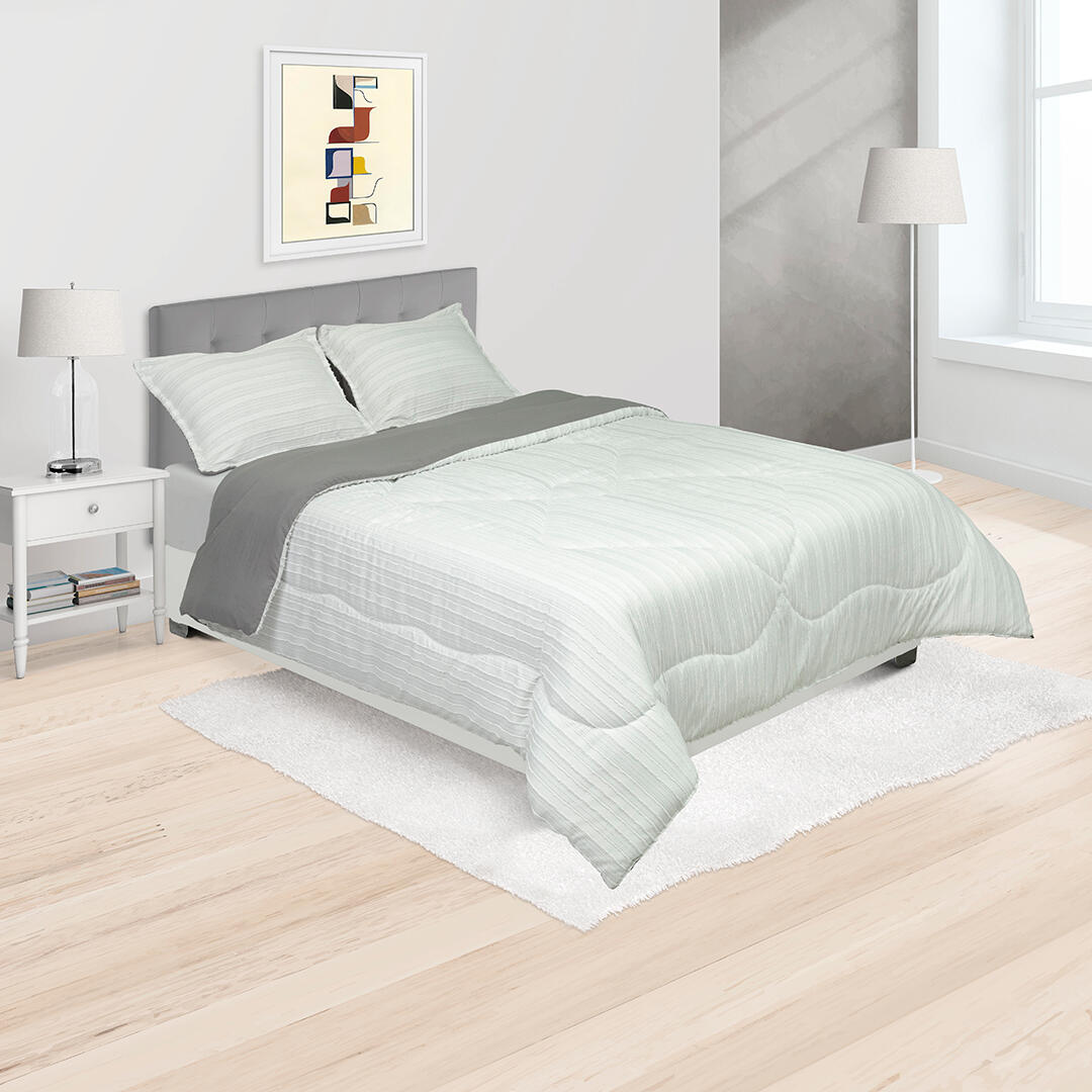 Cubrelecho Acolchado Gales Gris Oscuro Y Blanco