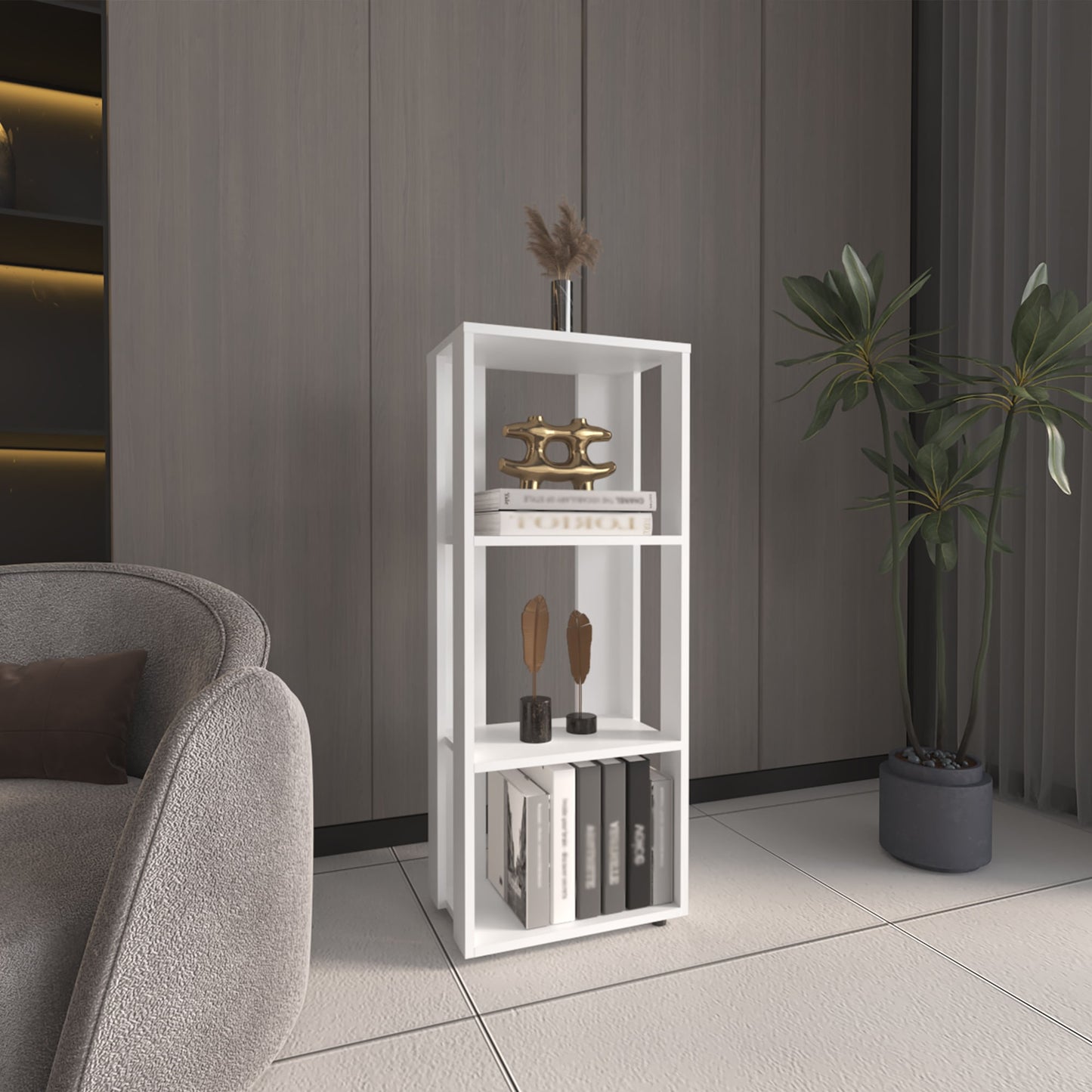 Biblioteca Office 100X40X25 Rta Blanco Zf