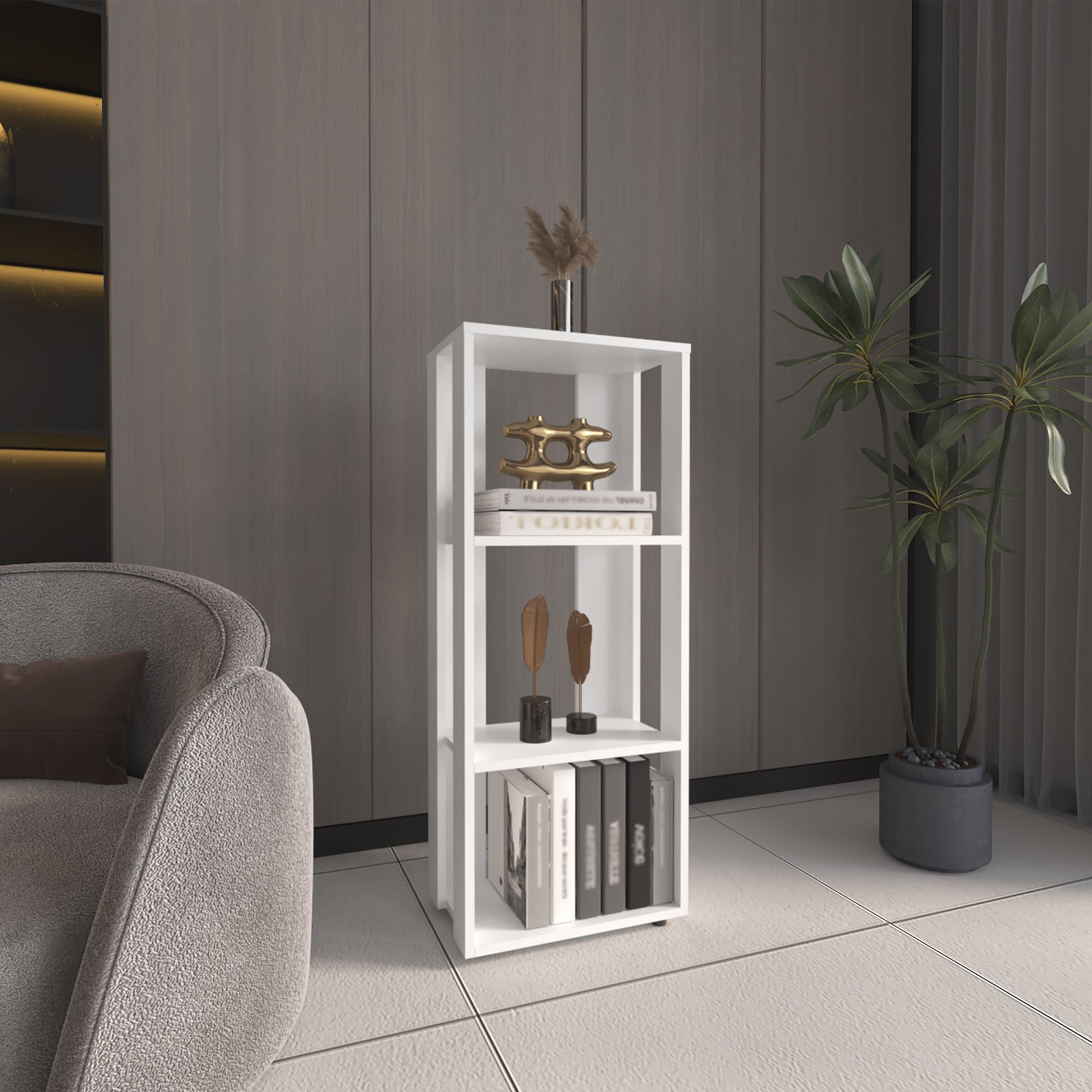 Biblioteca Office 100X40X25 Rta Blanco Zf