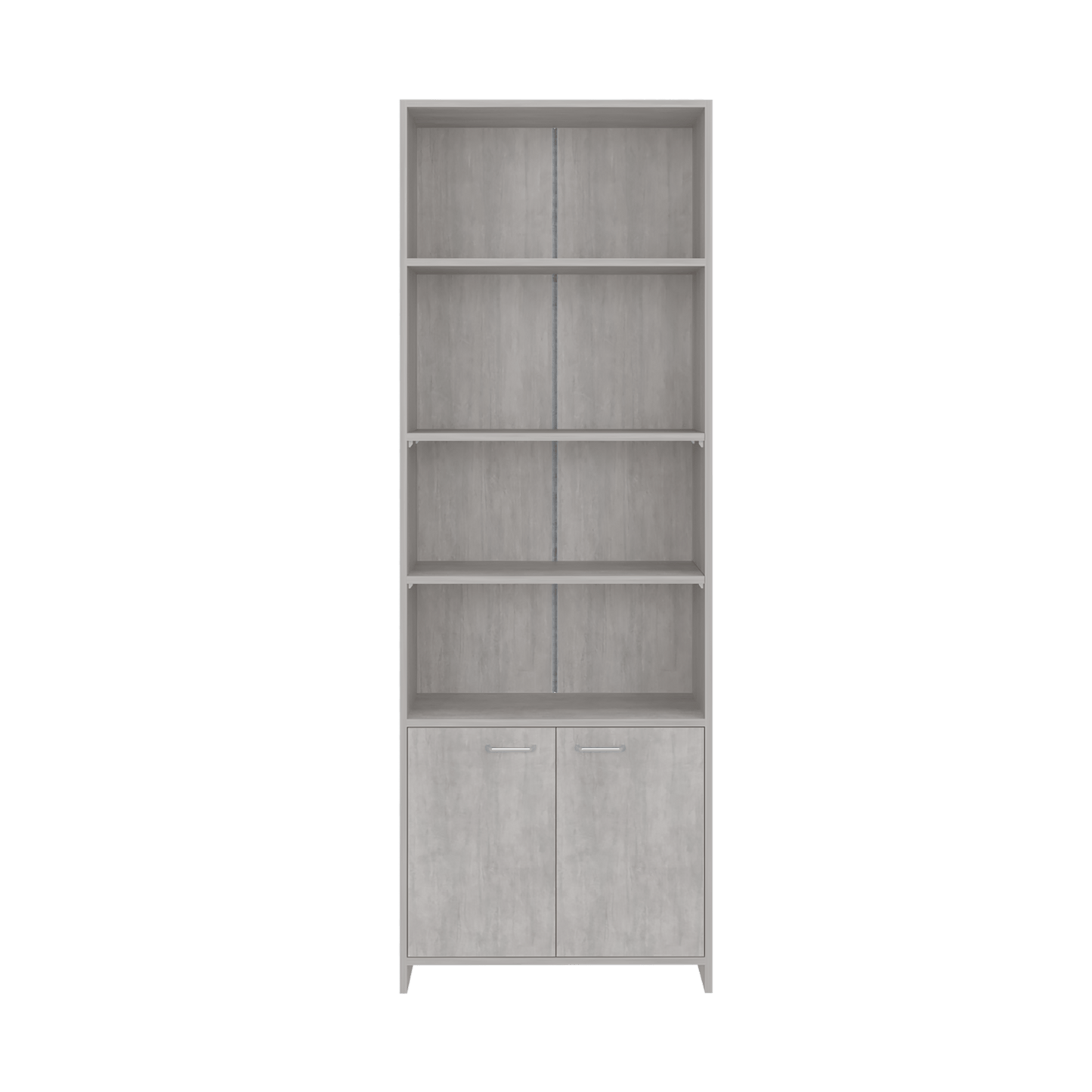 Biblioteca Lisa 180 Con Puertas 180X63X26 Rta Cemento Zf