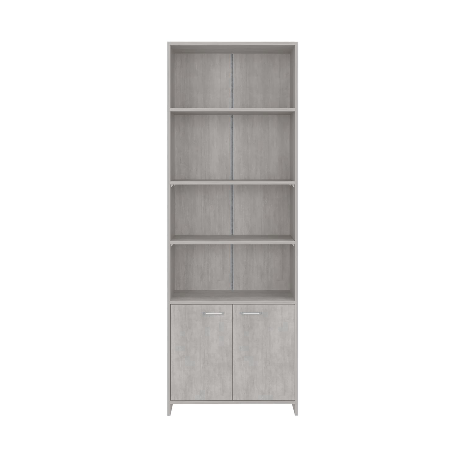 Biblioteca Lisa 180 Con Puertas 180X63X26 Rta Cemento Zf