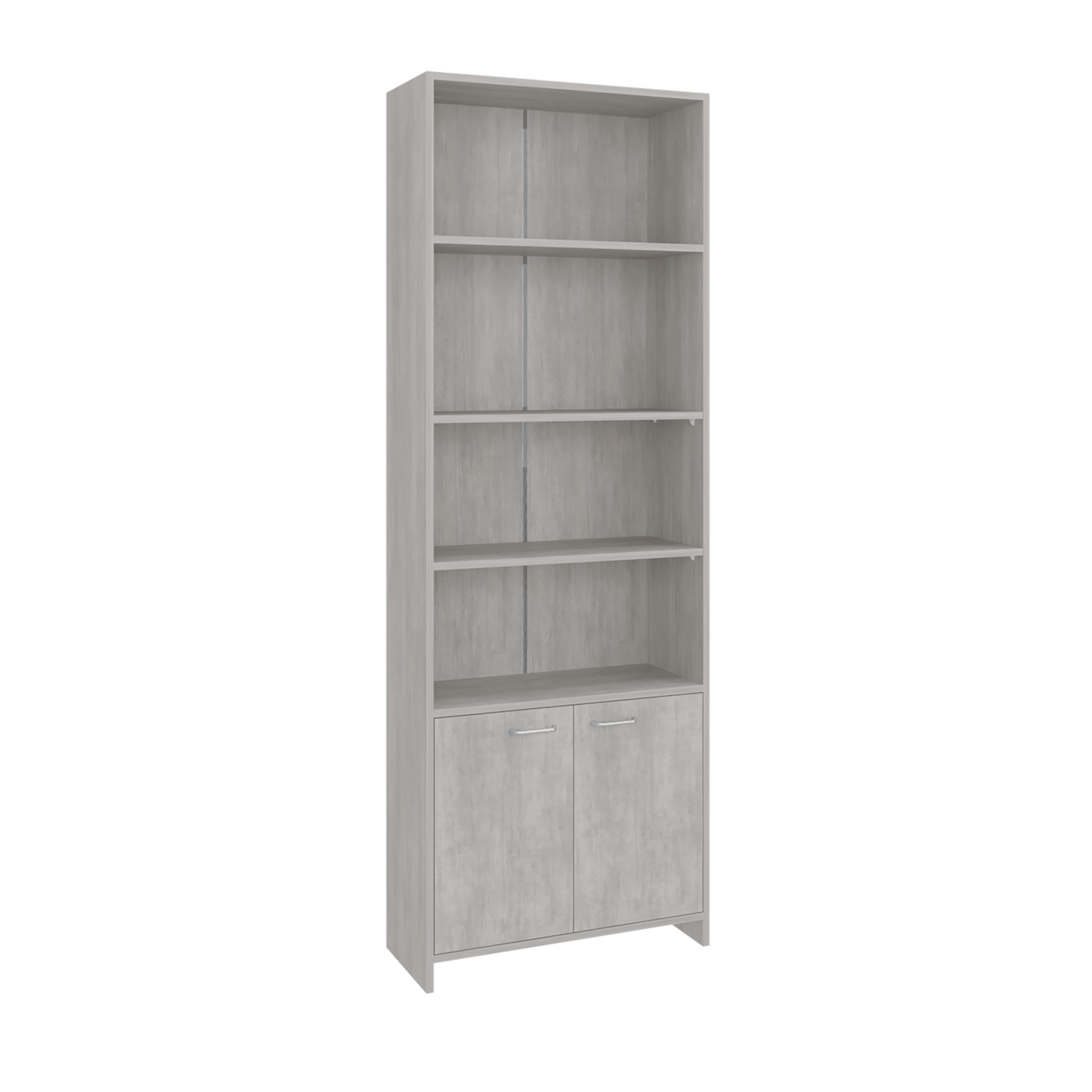 Biblioteca Lisa 180 Con Puertas 180X63X26 Rta Cemento Zf