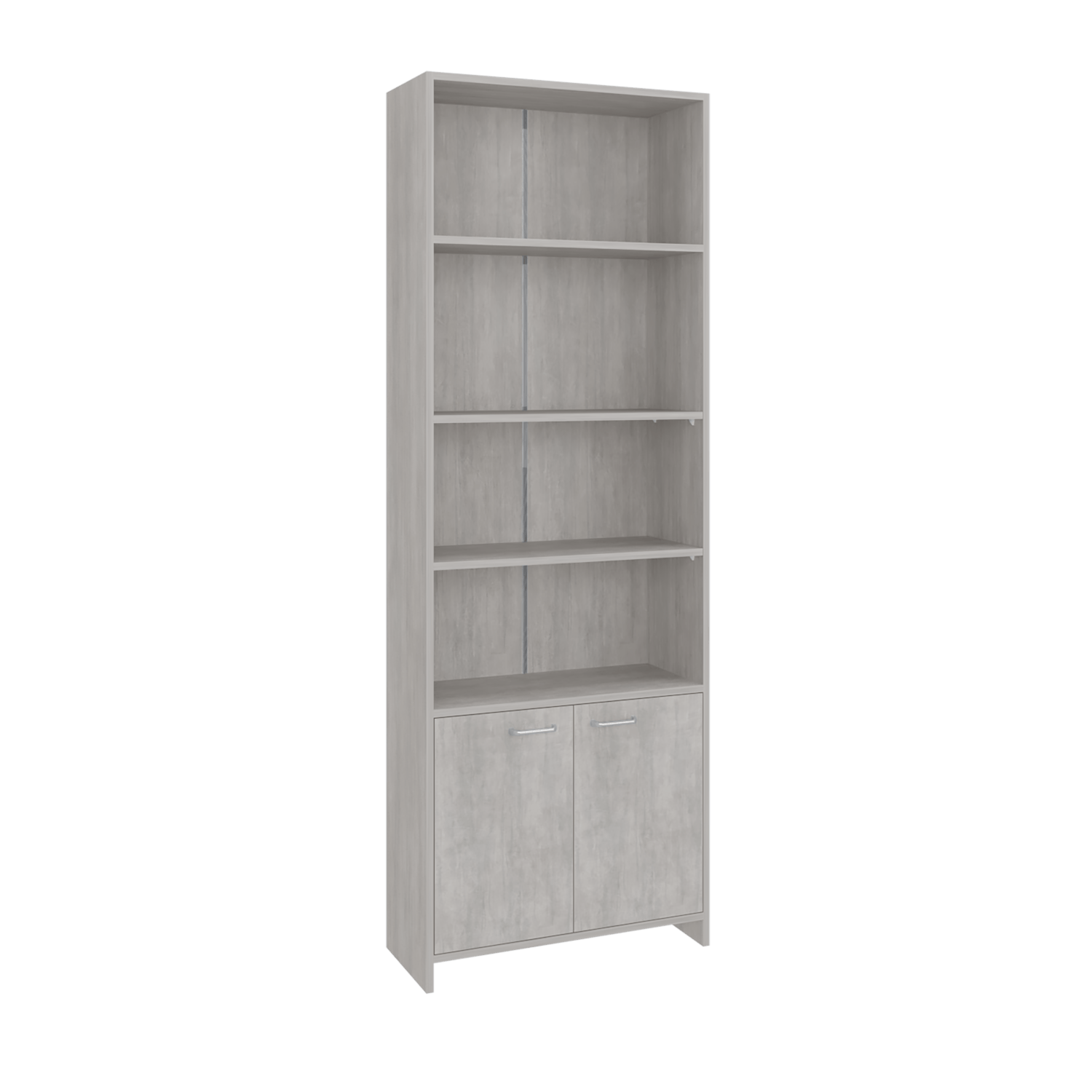 Biblioteca Lisa 180 Con Puertas 180X63X26 Rta Cemento Zf