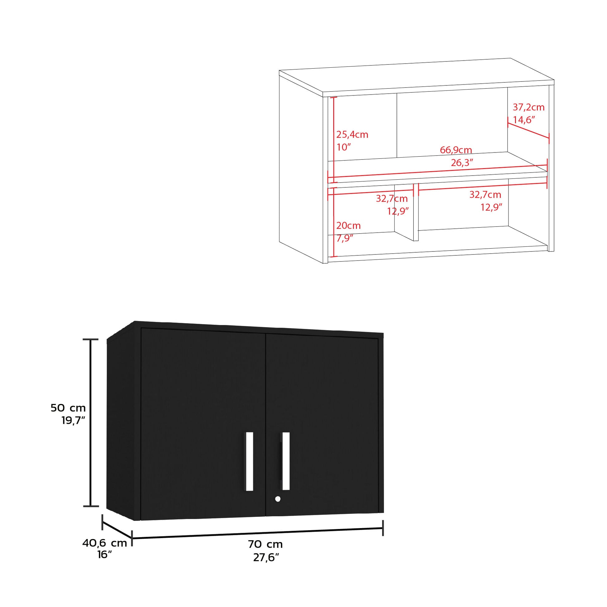 Gabinete Basico De Pared 50X70 Rta Wengue
