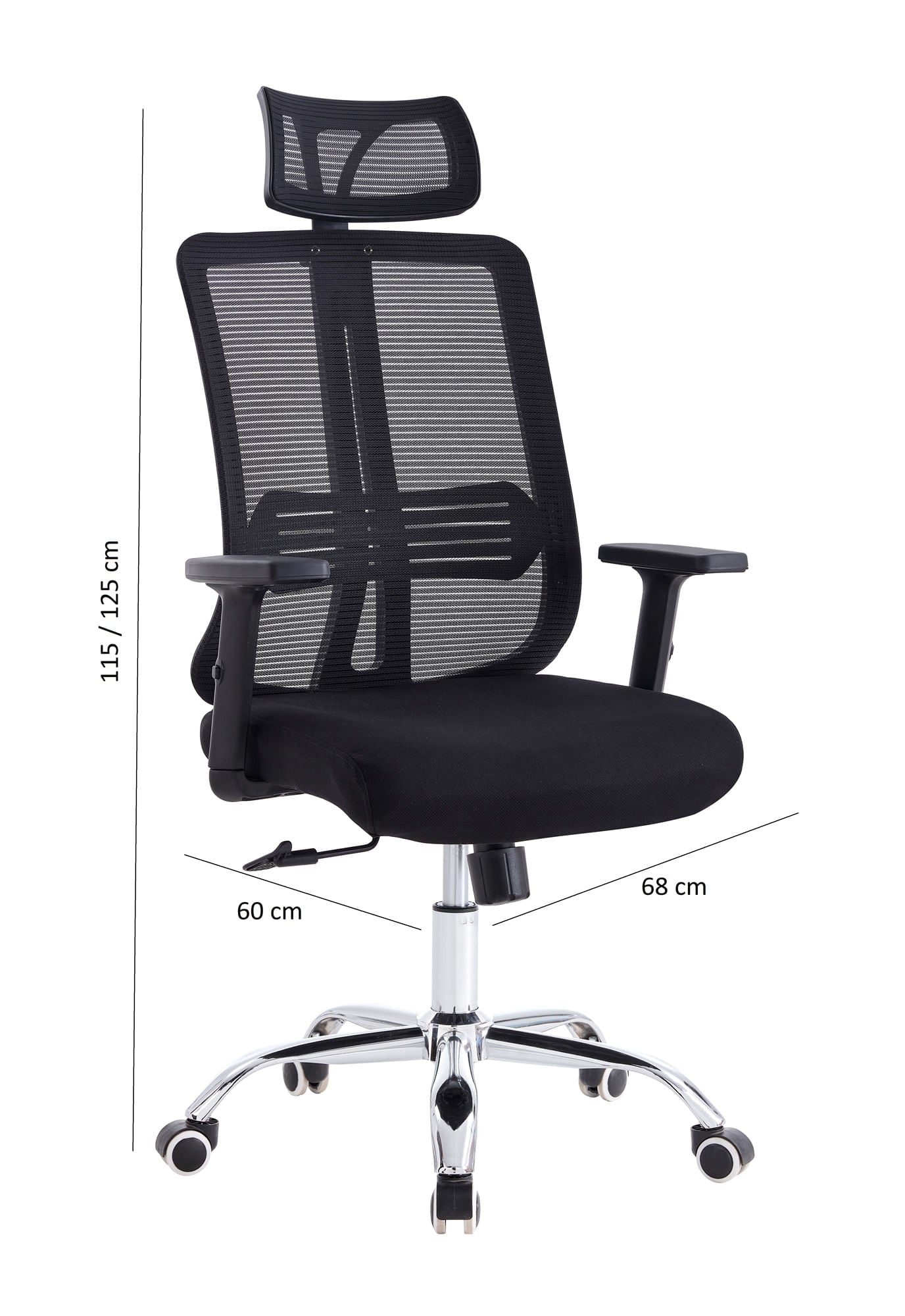 Silla Oficina X-123B - Bm-803 (1C) Negro 123X69X66 Cm