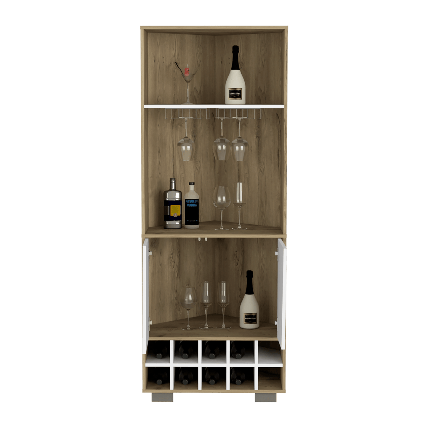 Bar Esquinero Fraktal Rta Macadamia + Blanco