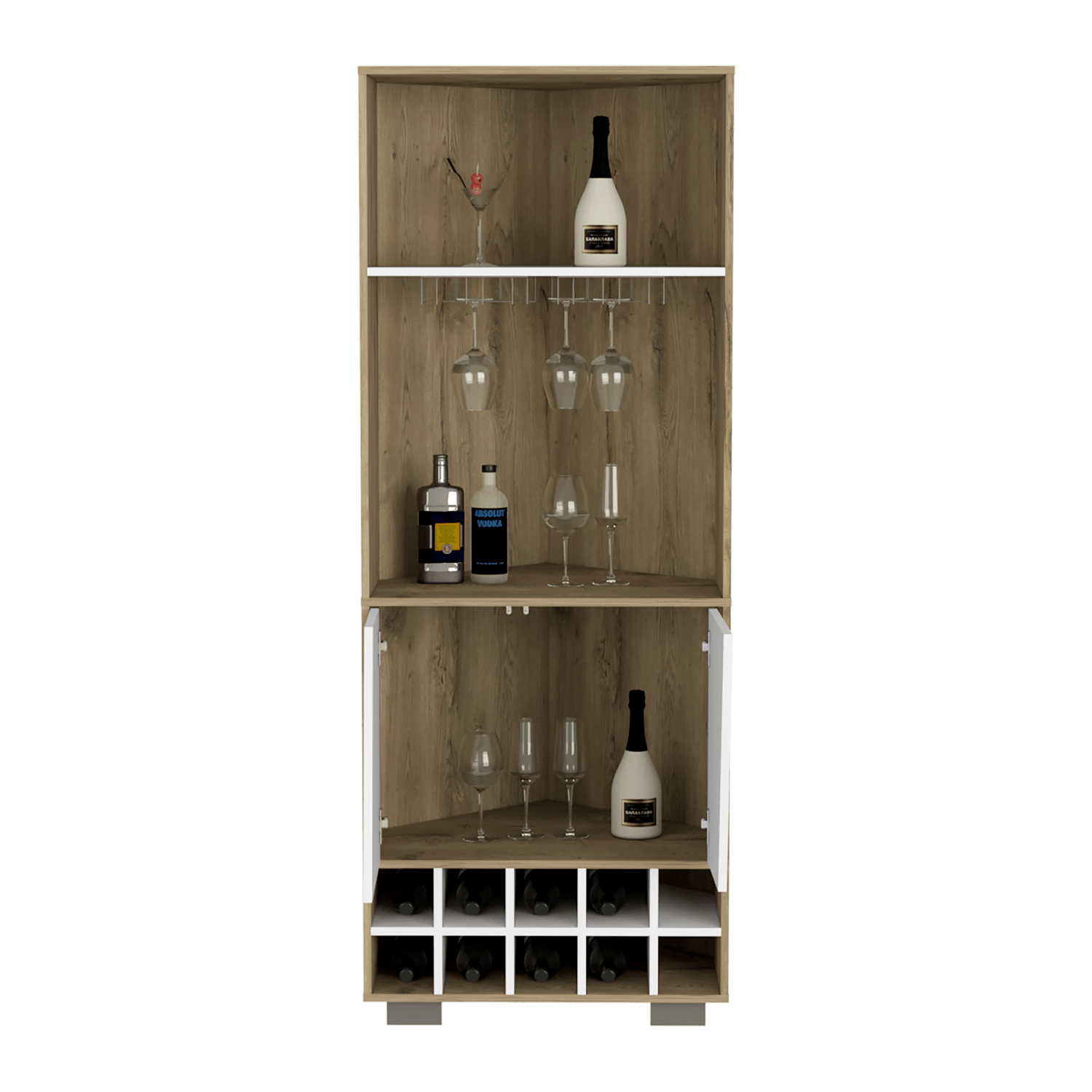 Bar Esquinero Fraktal Rta Macadamia + Blanco