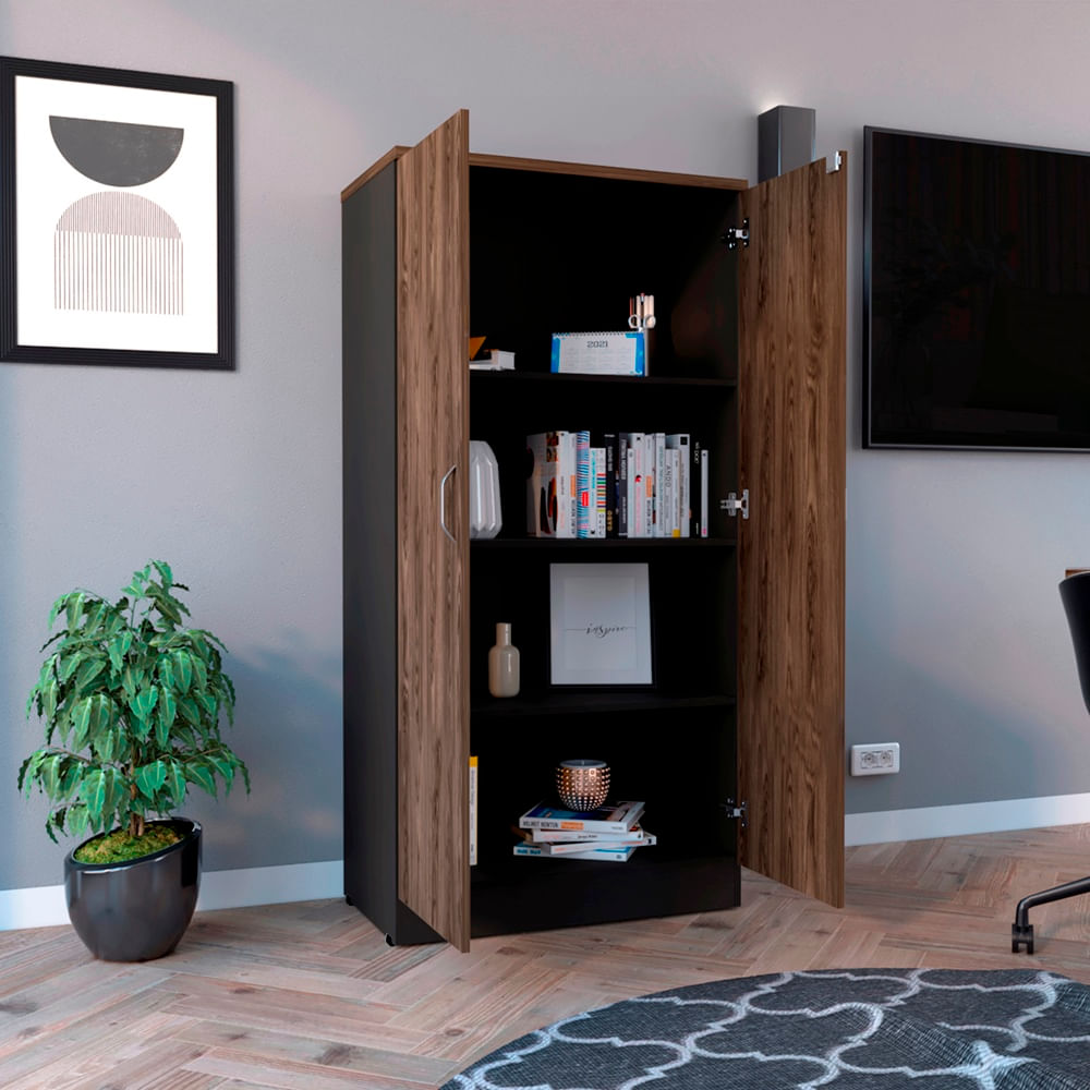 Biblioteca Home Office 2P Rta Milan Wengue