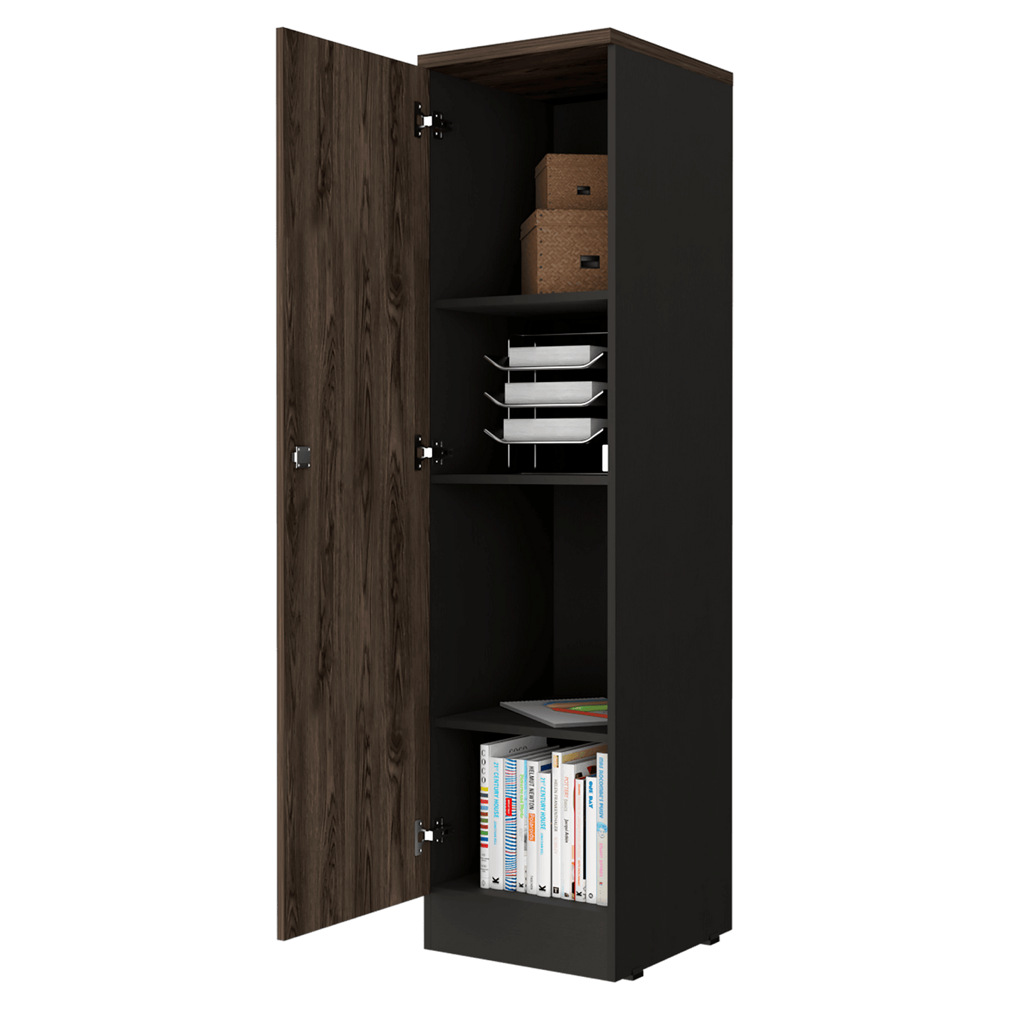 Biblioteca Home Office 1 Puerta 161X40 Rta Milan Wengue