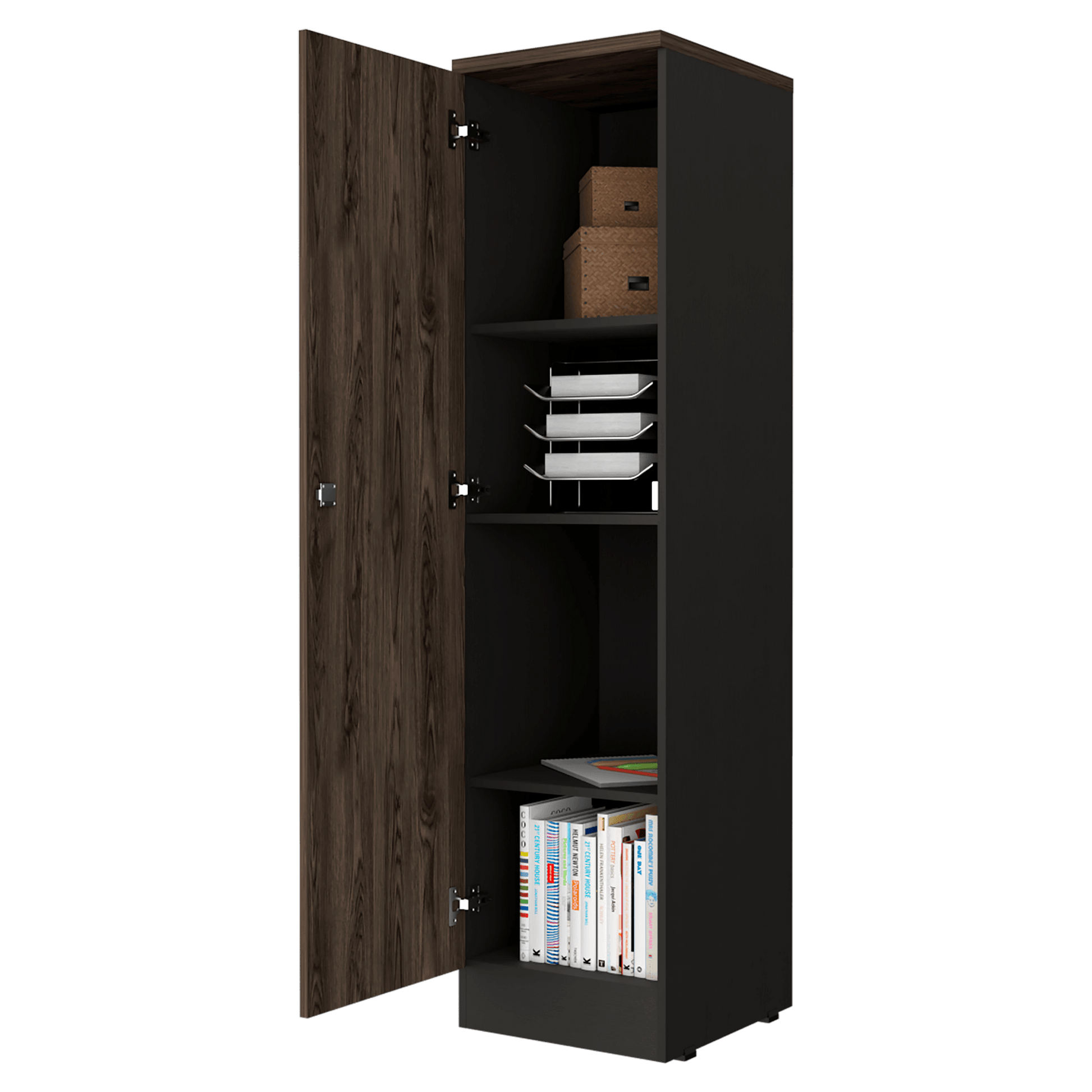 Biblioteca Home Office 1 Puerta 161X40 Rta Milan Wengue