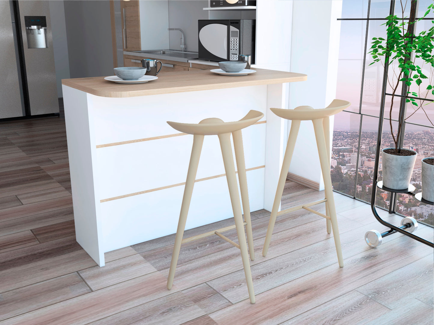 Barra Auxiliar Fendi Rta Blanco + Rovere