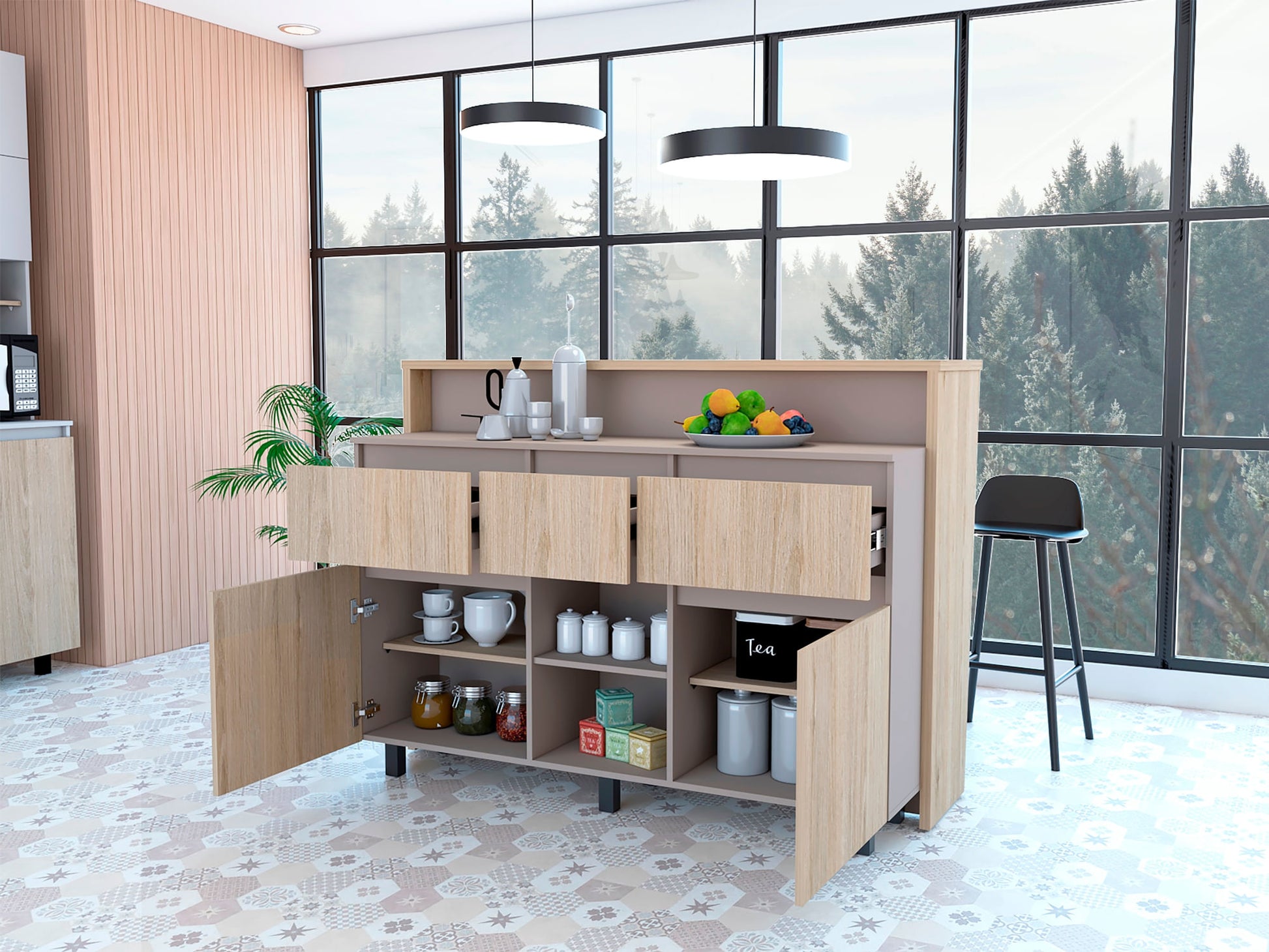 Barra Kiara (3C) Rovere+Taupe 110X150.1X67.5 Cm