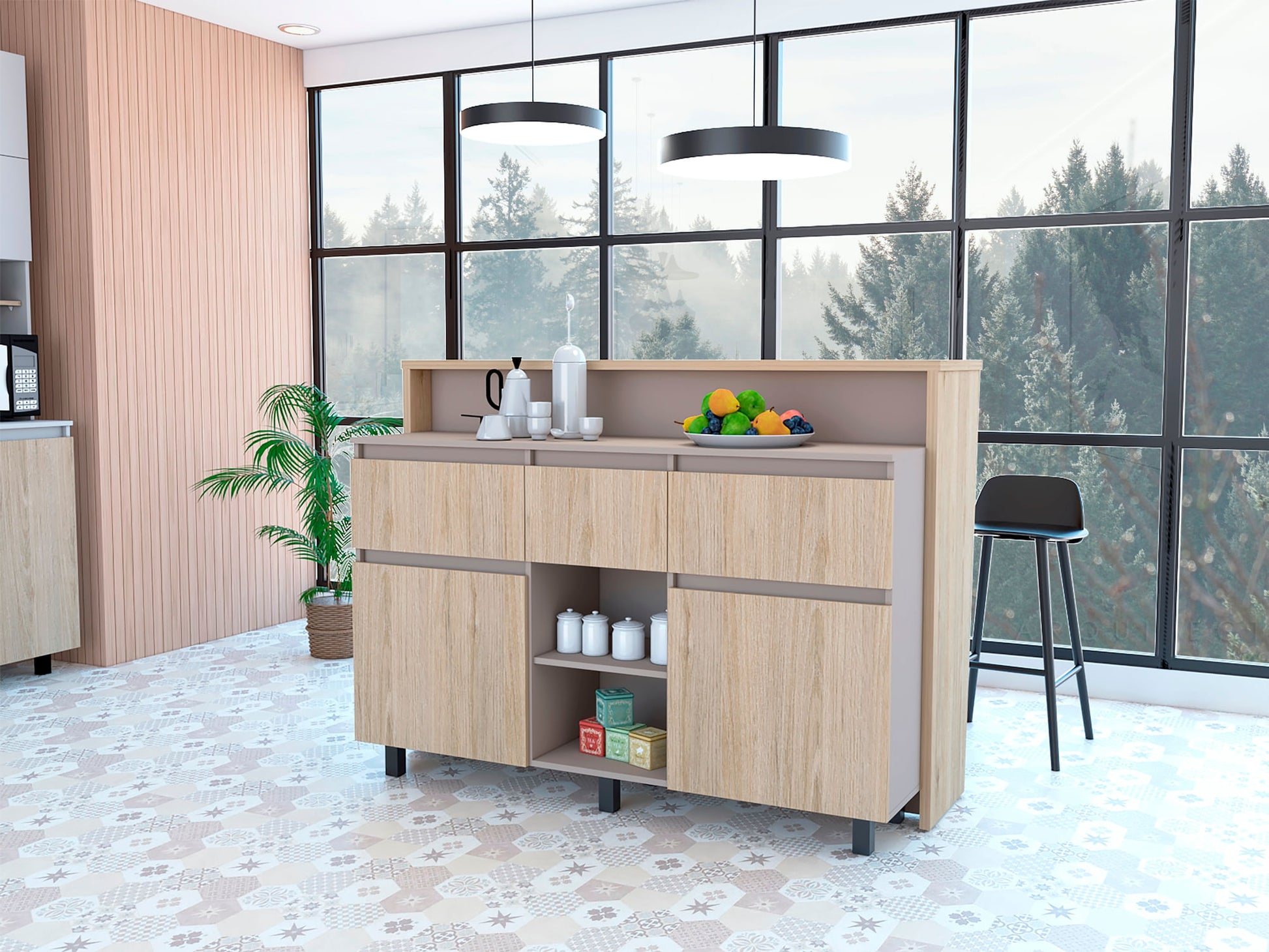 Barra Kiara (3C) Rovere+Taupe 110X150.1X67.5 Cm