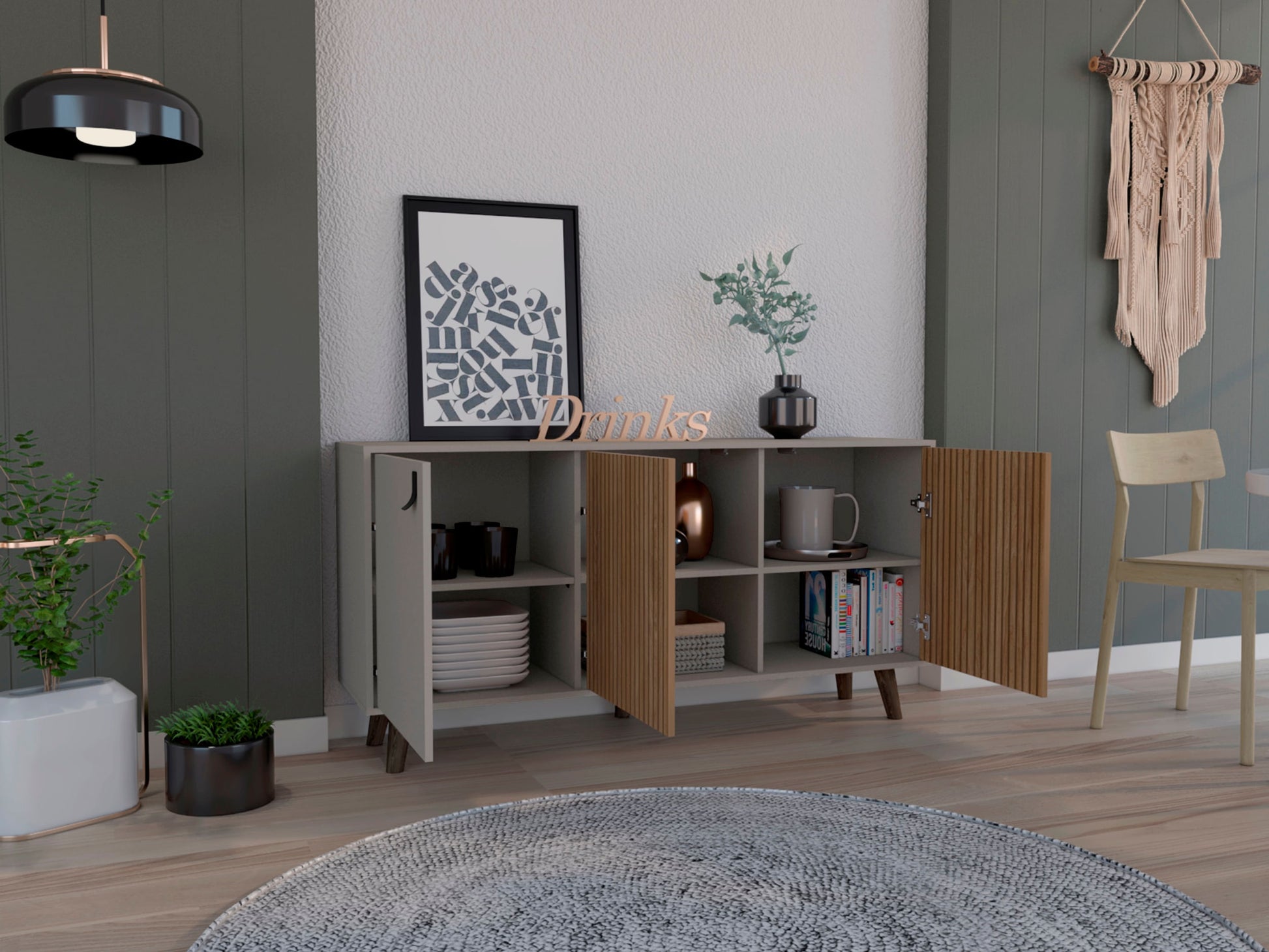Bife 3 Puertas Funes 150 Rta Taupe Lenno