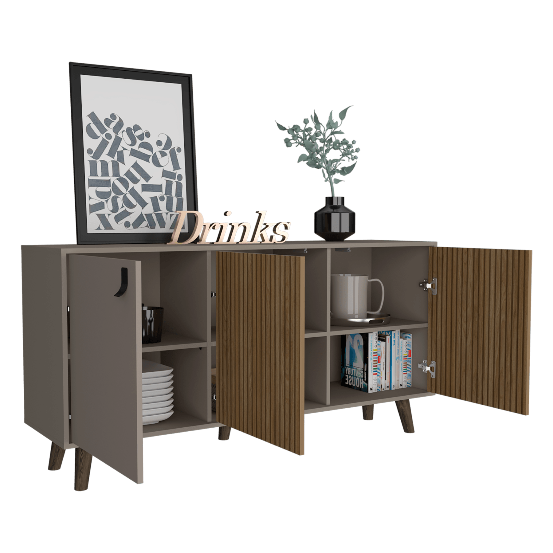 Bife 3 Puertas Funes 150 Rta Taupe Lenno